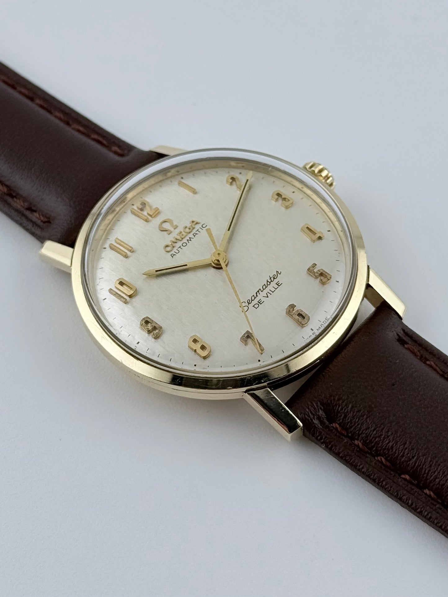 Omega Seamaster De Ville Automatic Fishscale Arabic Dial - 9ct Gold - 165.020