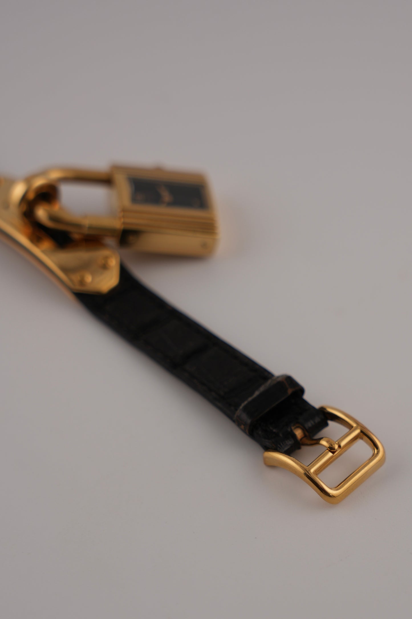 Hermes Paris Kelly Lock Watch - Black - Ladies