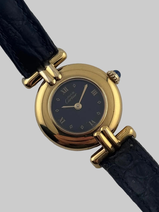 Cartier must de Colisee Quartz - 590002 - Ladies - Onyx Dial original box and strap