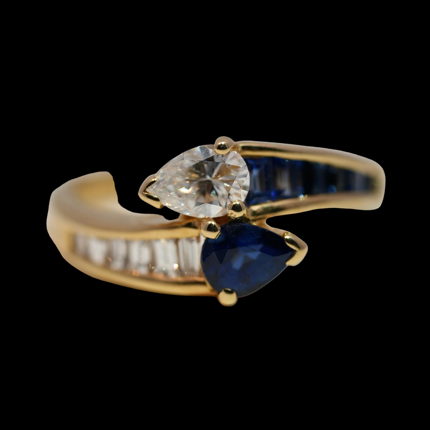 Sapphire & Diamond Toi et Moi Ring