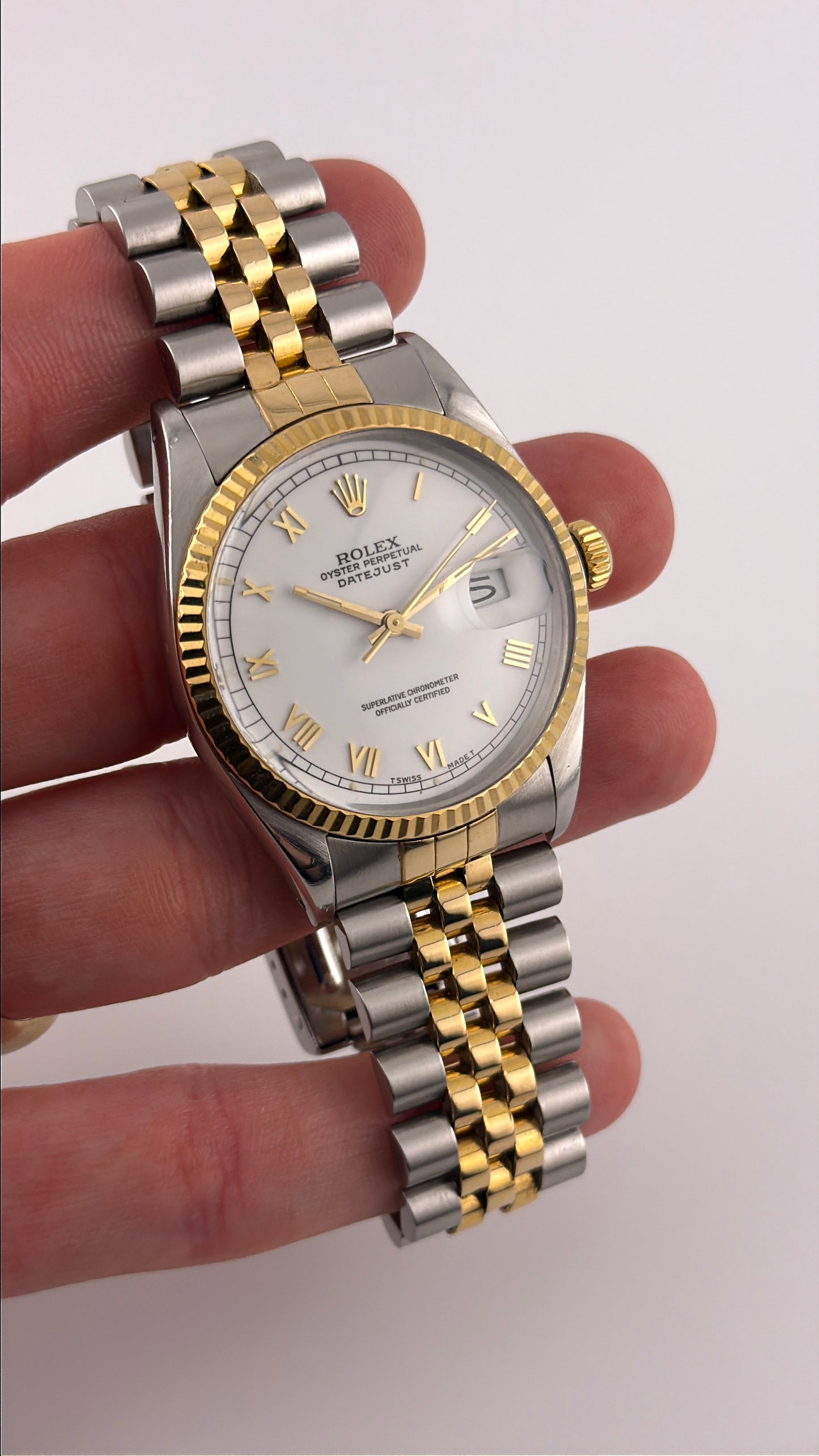 Rolex Datejust Oyster Perpetual 16013 - Rare White Roman Dial