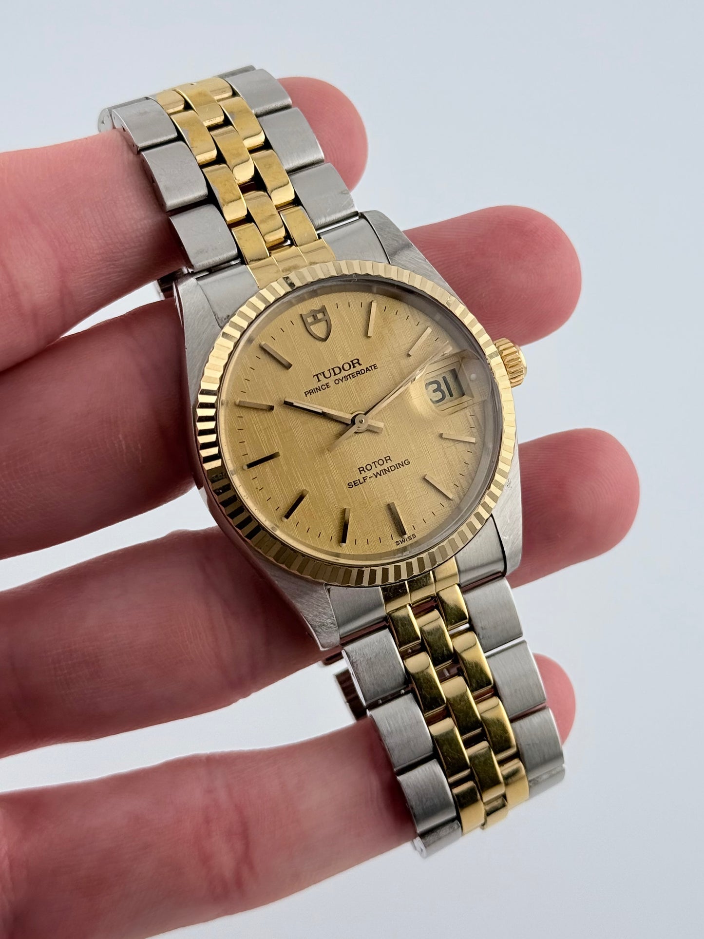 Tudor Prince Oysterdate 74033 Two-Tone - Rare Linen Dial