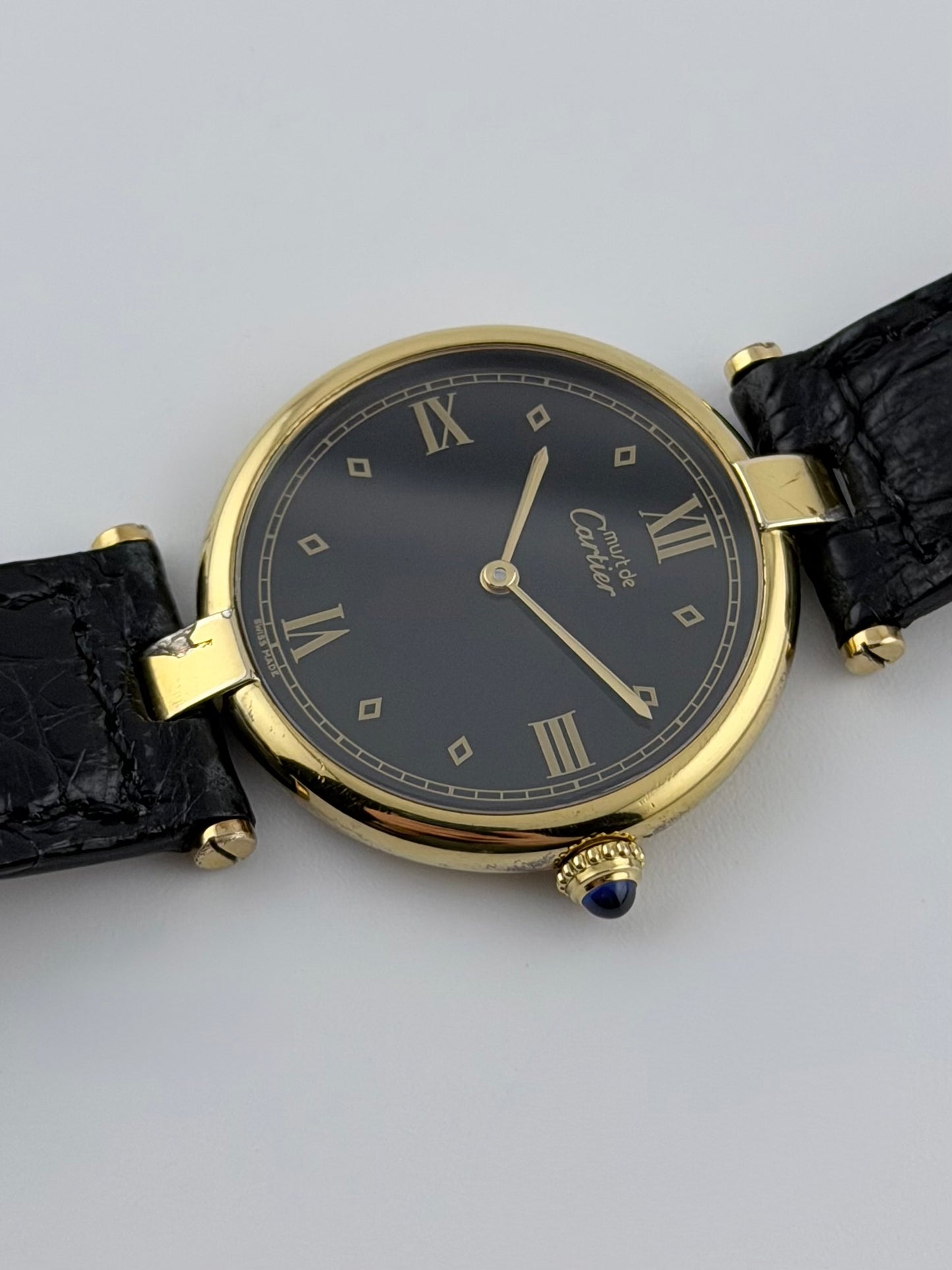 Cartier must de Vendome Quartz - 590003 - Onyx Dial - FULL SET!