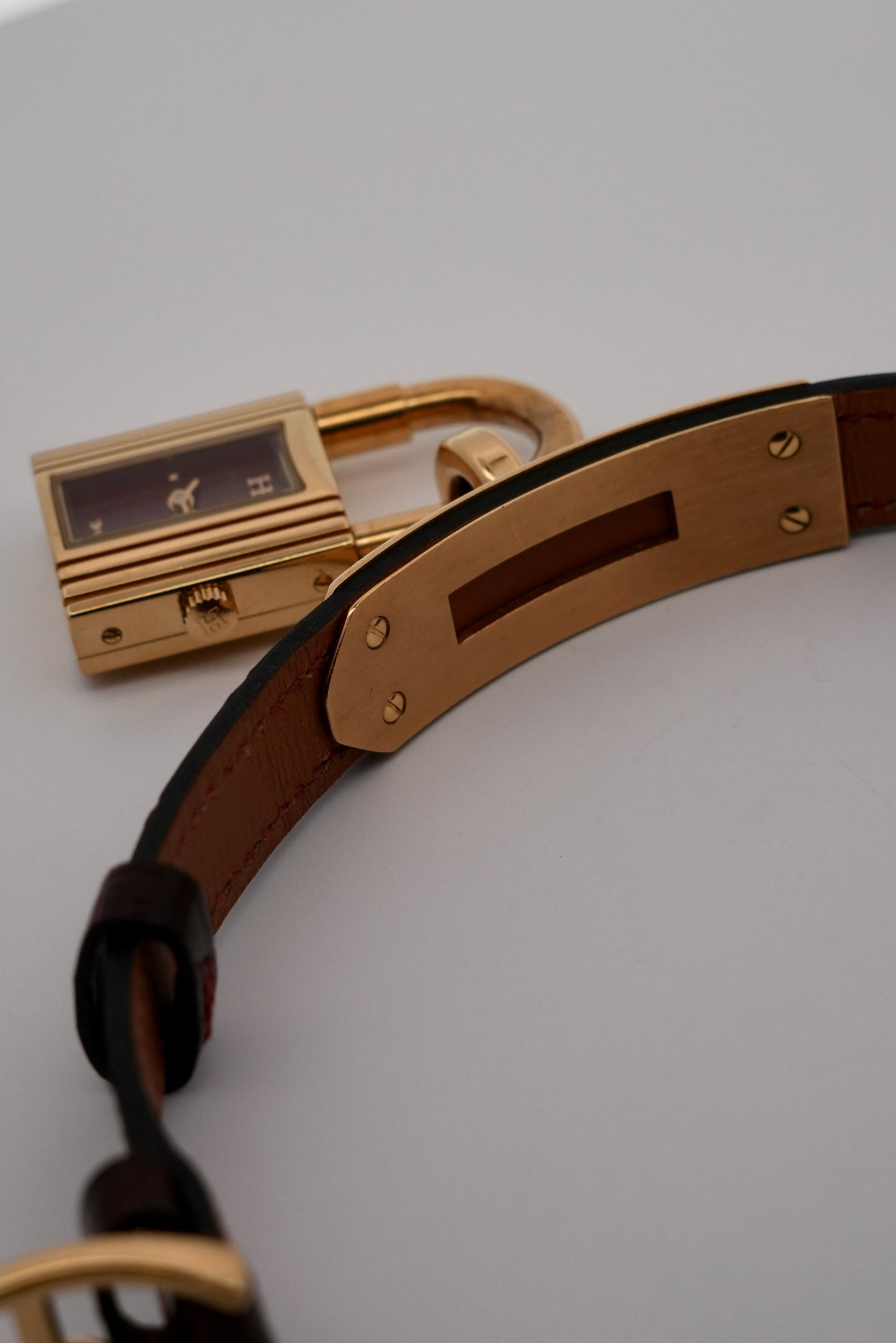 Hermes Paris Kelly Lock Watch -  Burgundy - Ladies