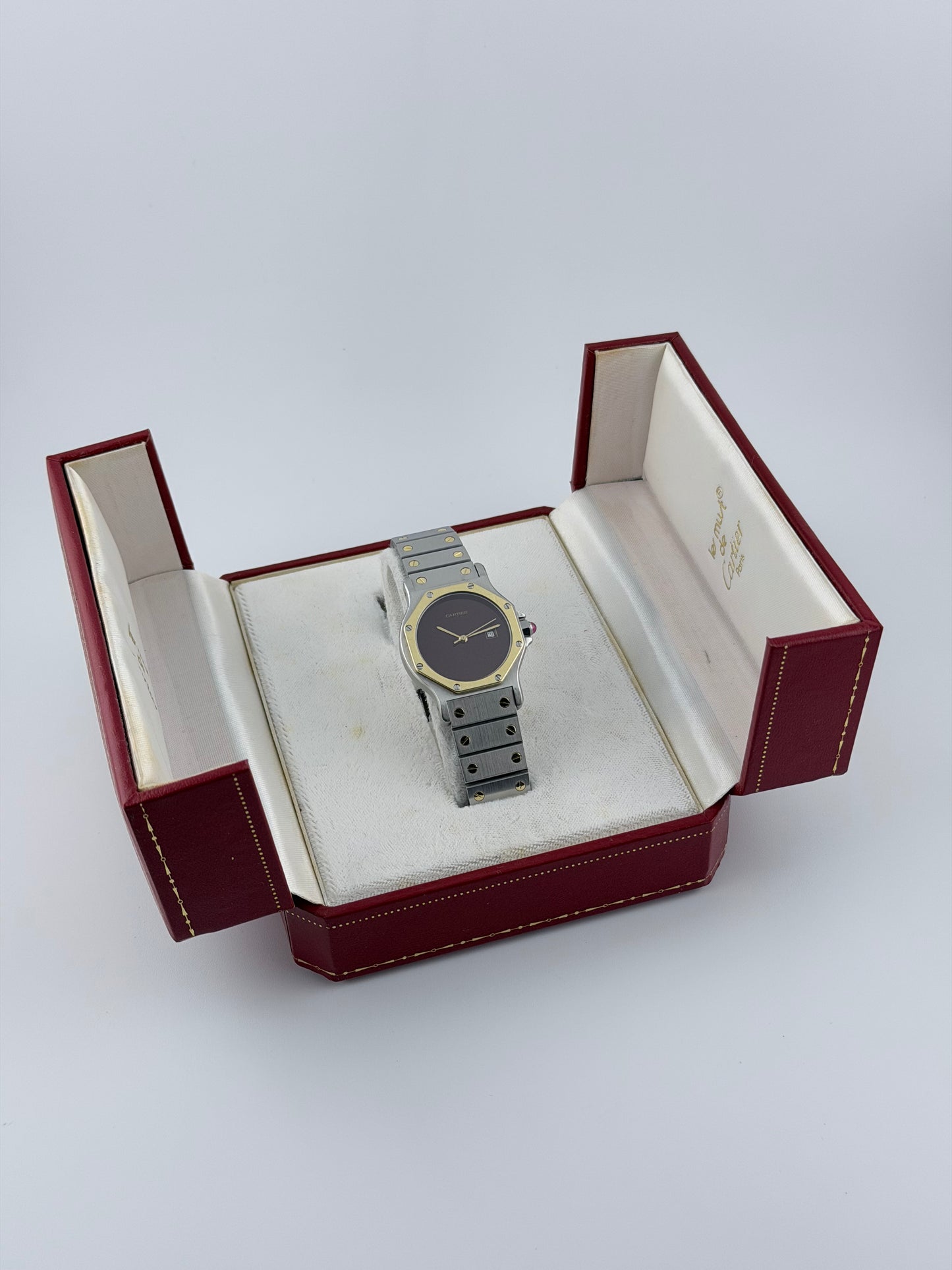Cartier Santos Octagon Automatic Date - 2966 - RARE! - Box and Papers!