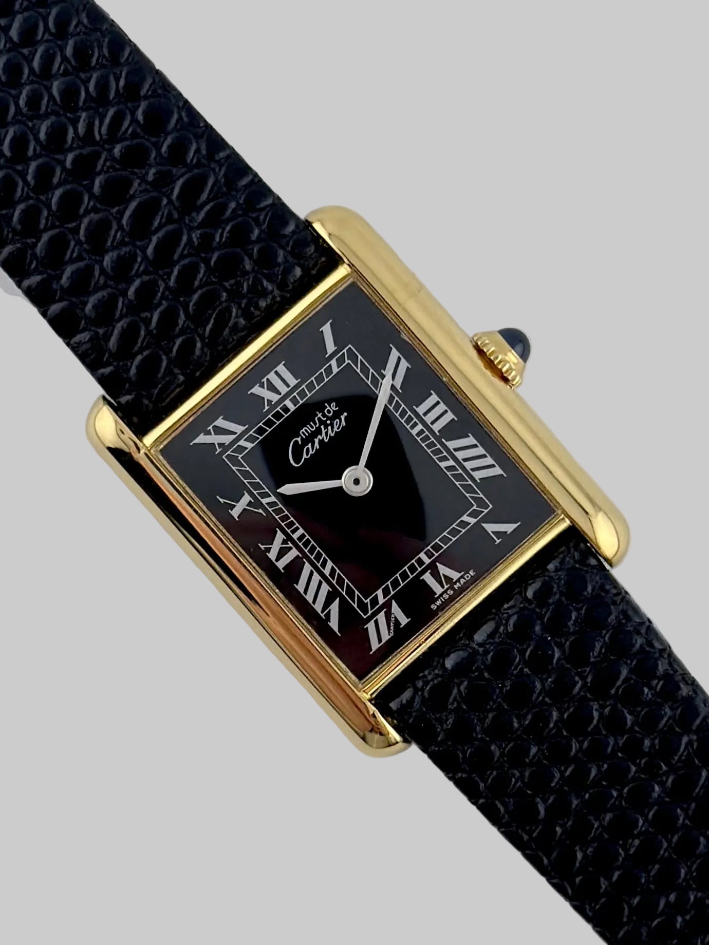 Cartier Must De Tank Manual Wind - 6 - Black Dial - Exception Condition with Papers