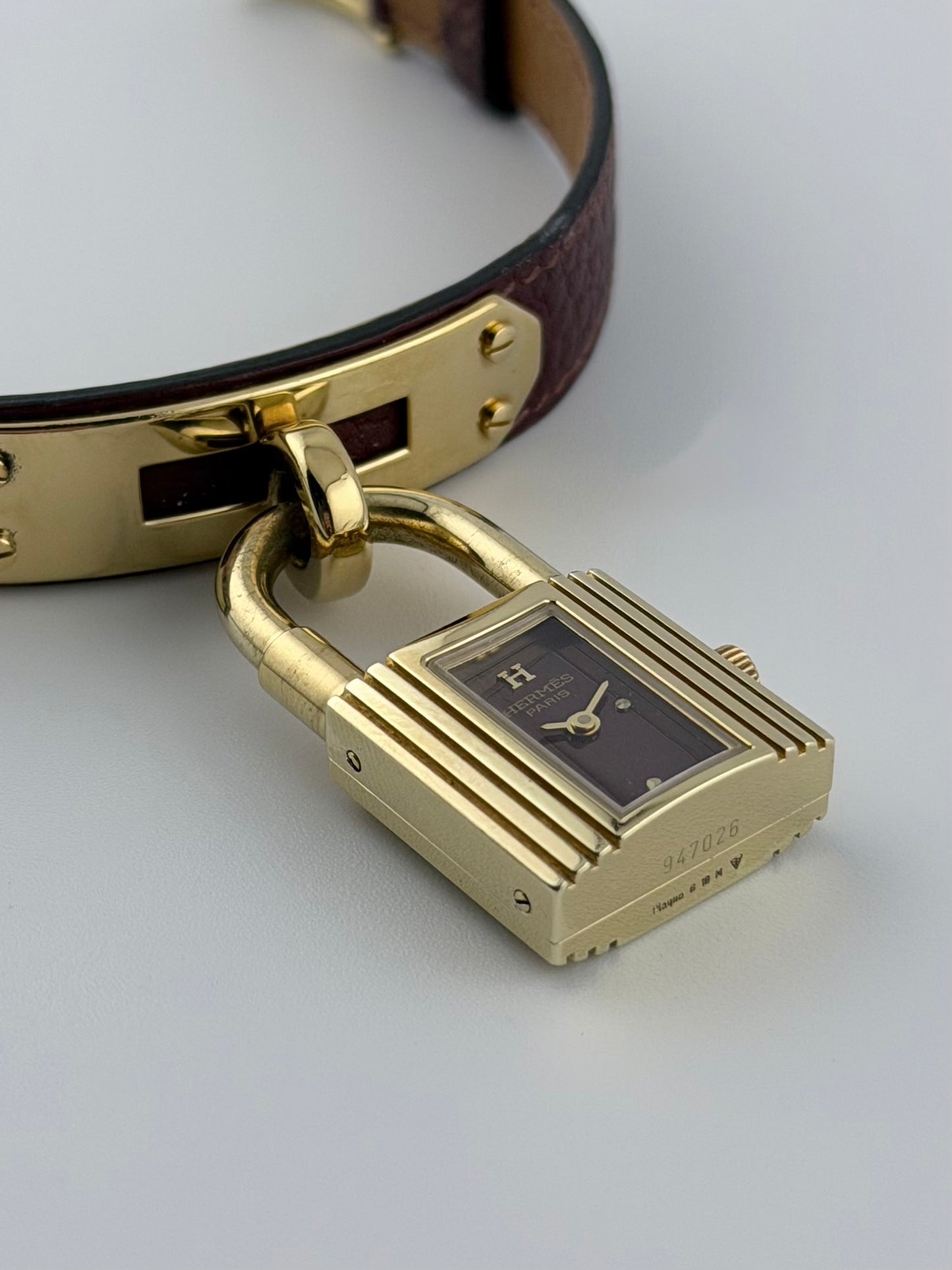 Hermes Paris Kelly Lock Watch -  Burgundy
