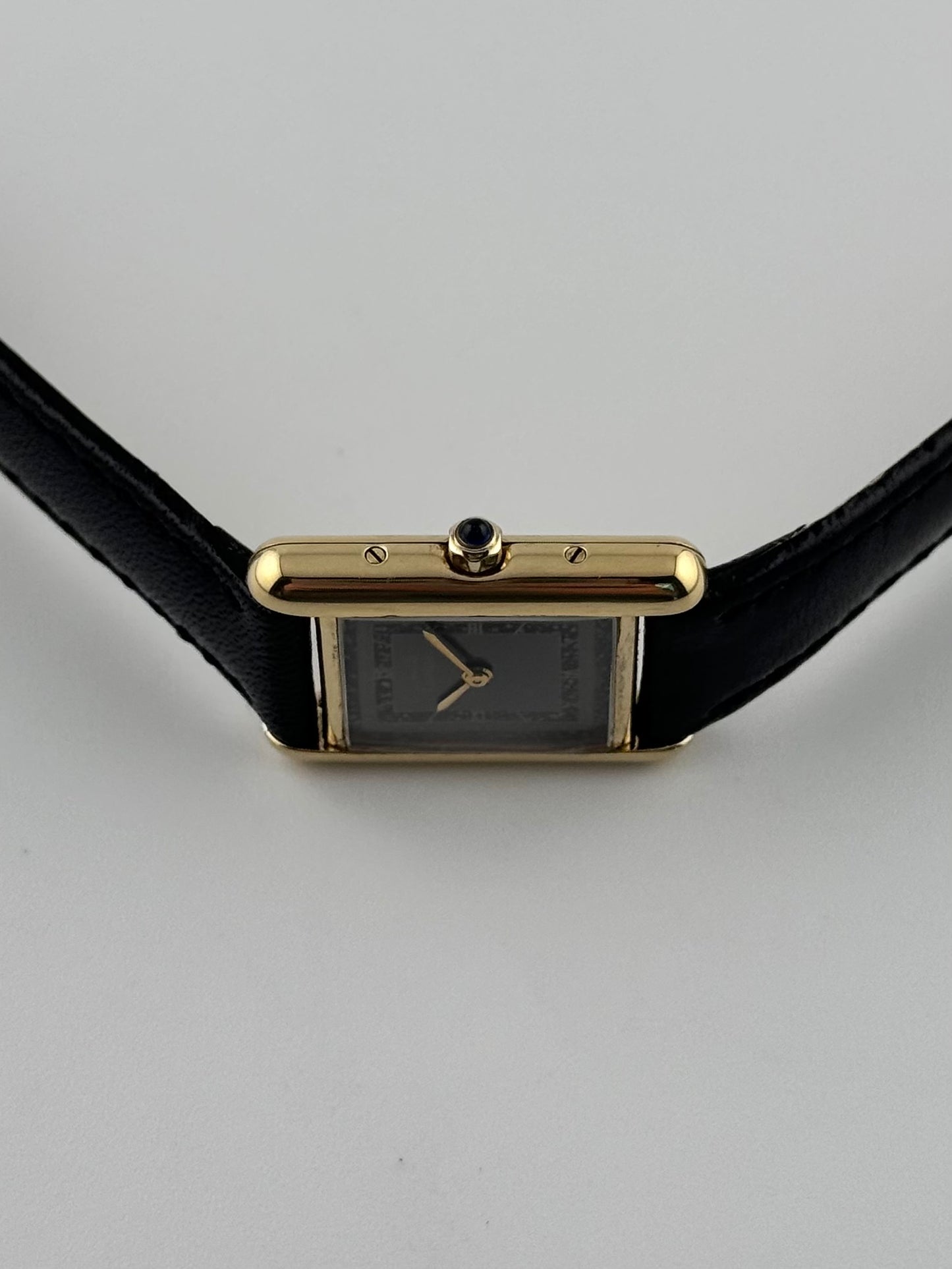 Cartier Tank Must De Cartier Paris - Grey and Black Dial with Gold Roman Numerals - 25426