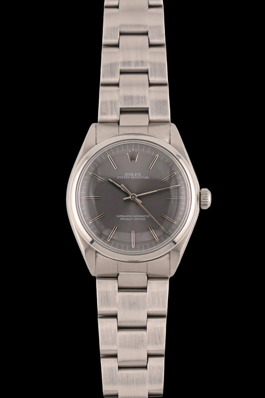 Rolex Oyster Perpetual Automatic 1002 - Rare Grey Ghost Dial - Box and Papers