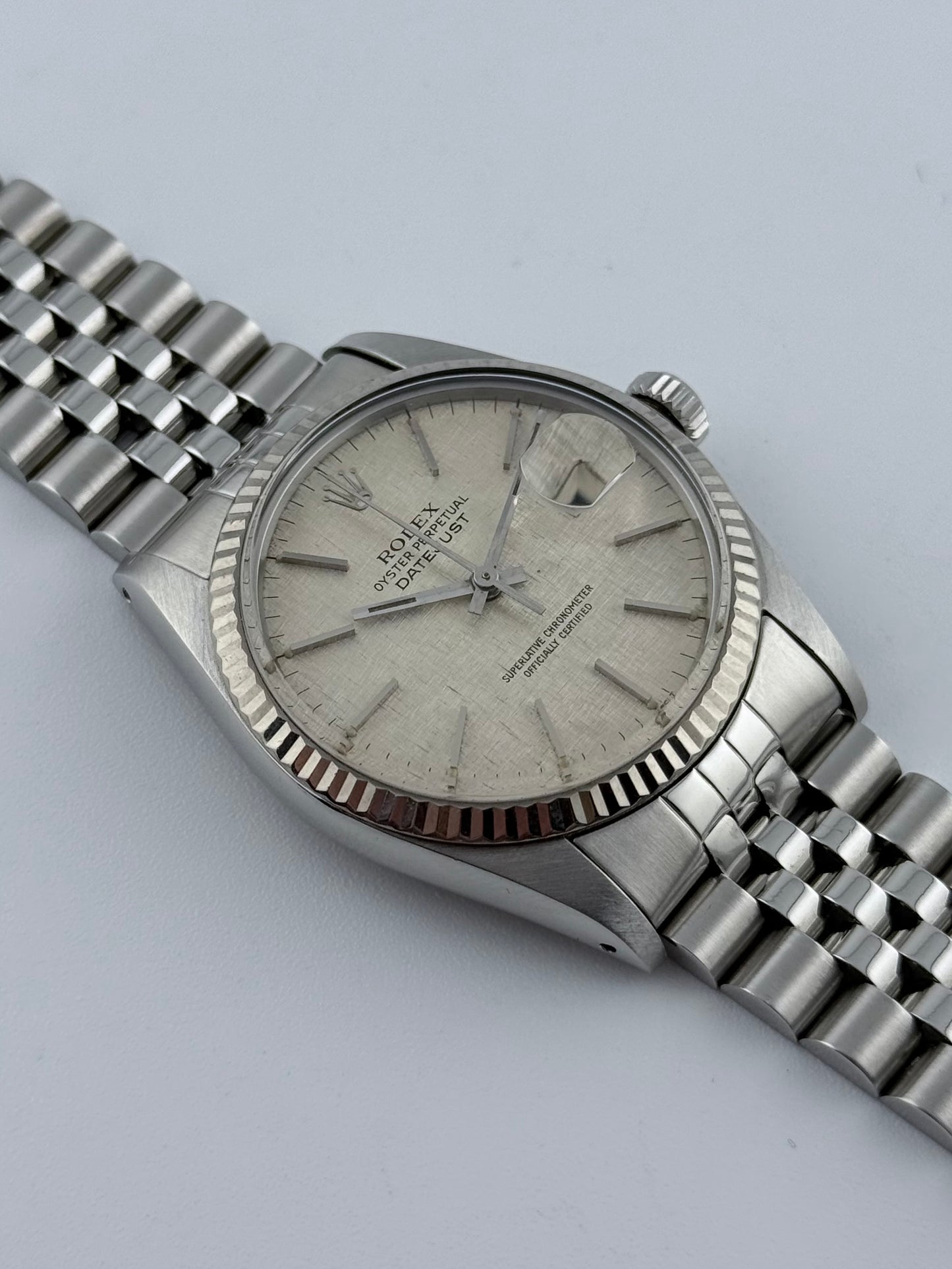 Rolex Datejust Oyster Perpetual - 16014 - White Gold Bezel - Linen Dial