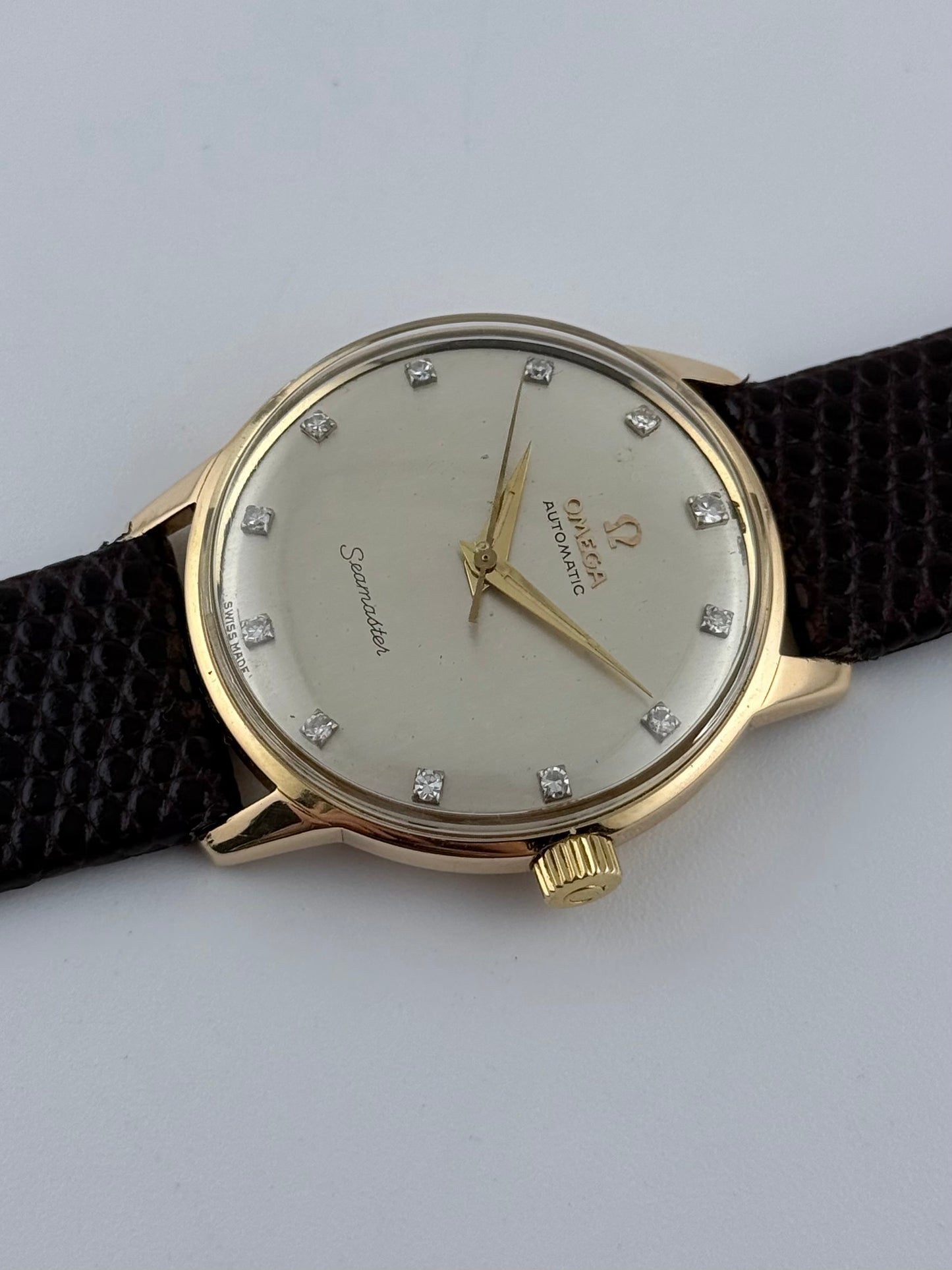 Omega Seamaster Automatic 165.001 - Ultra Rare FACTORY Diamond Dot Dial - Solid 18ct Gold