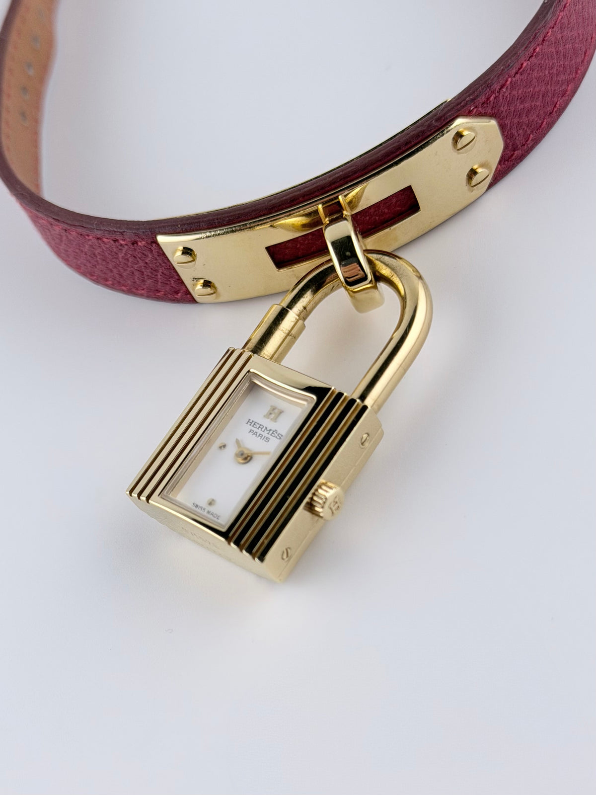 Hermes Paris Kelly Lock Watch - White - with Box and Papers