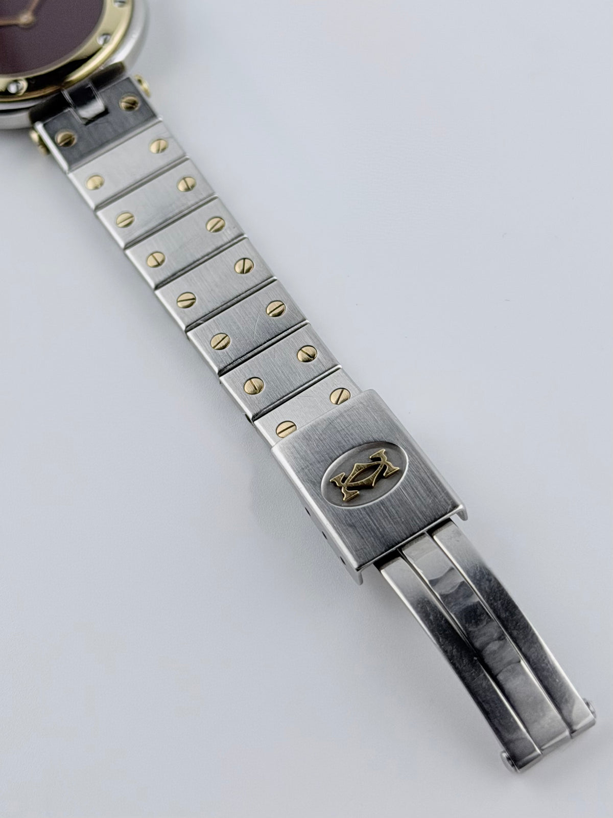 Cartier Santos Vendome Quartz - 81913 Bicolour - Burgundy Dial - Ladies