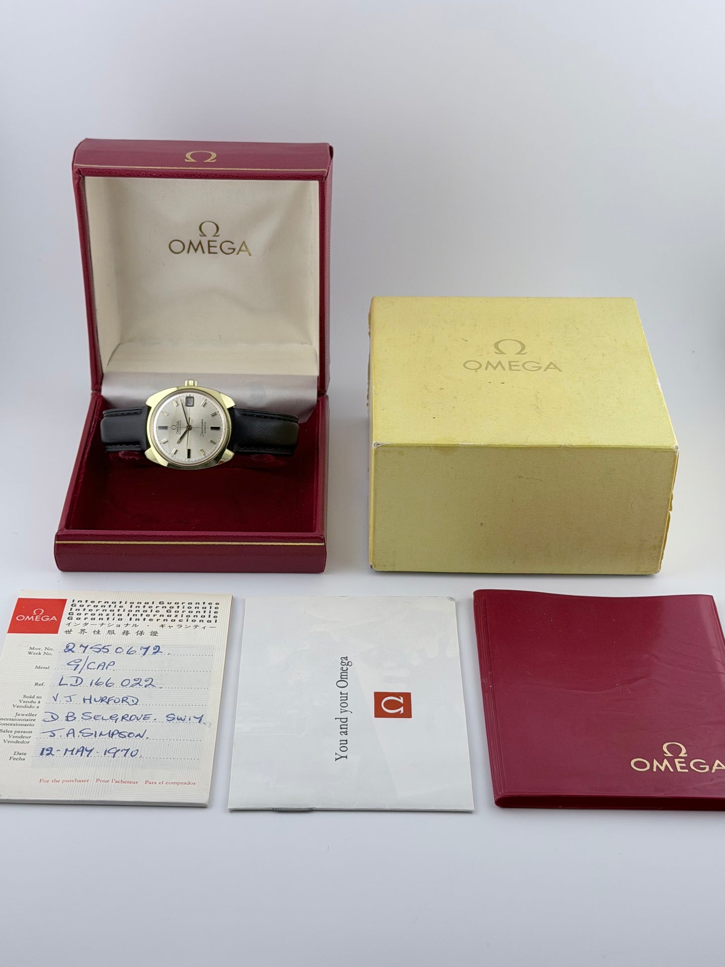 Omega Seamaster Cosmic Rare Crosshair Dial 166.022 Box and Papers