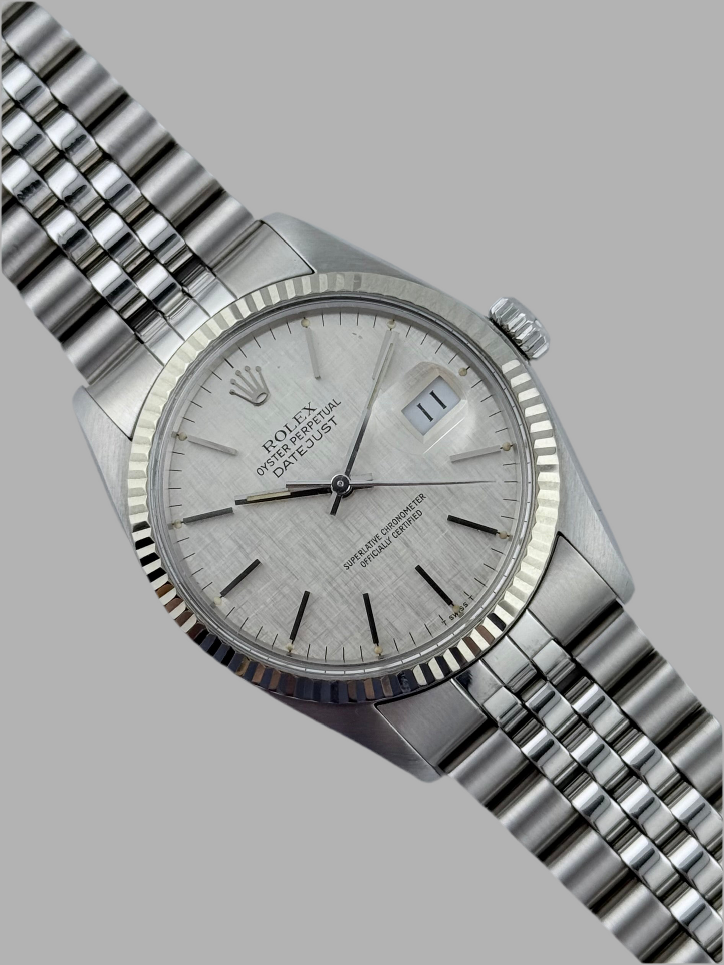 Rolex Datejust Oyster Perpetual - 16014 - White Gold Bezel - Linen Dial