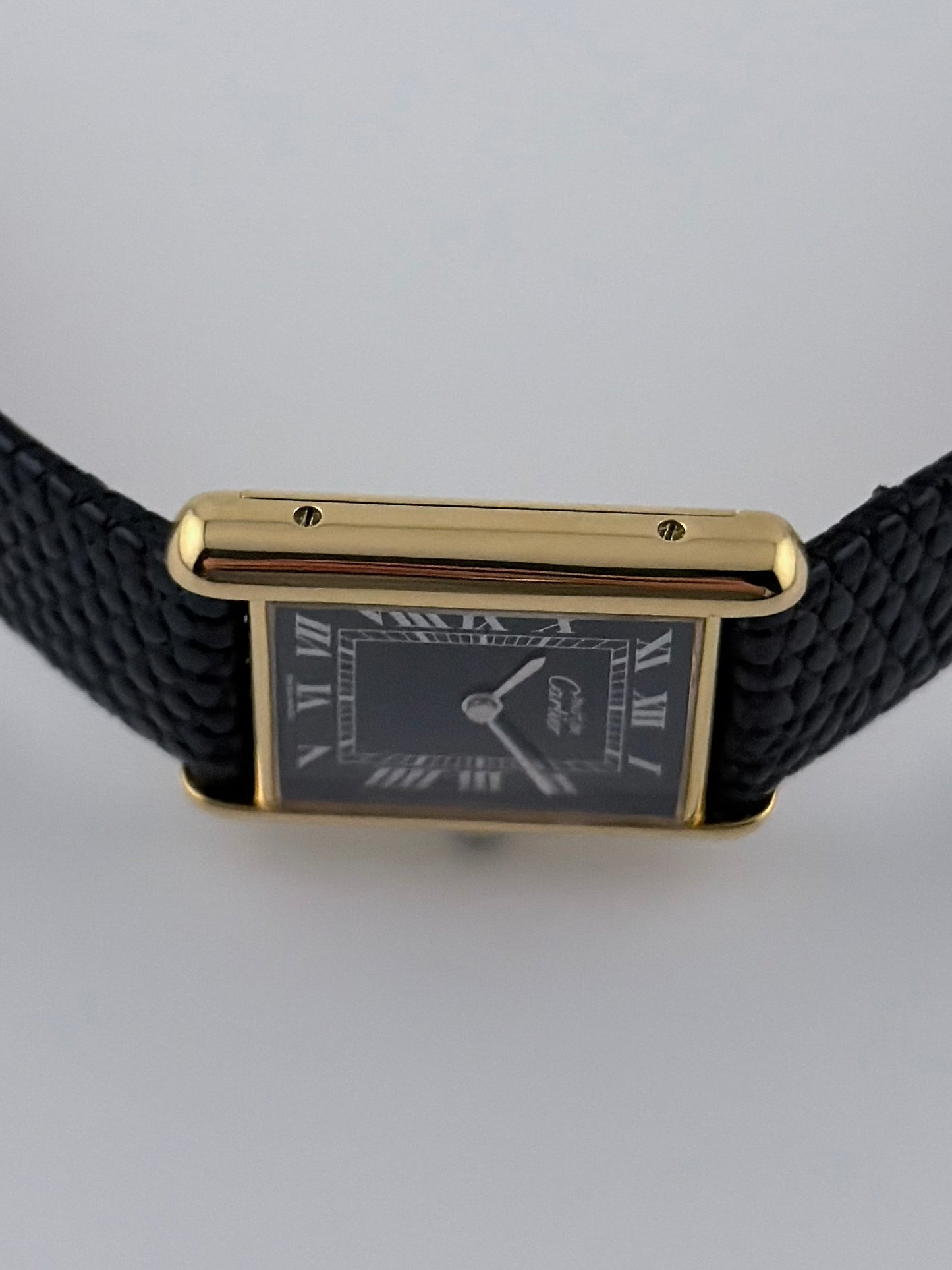 Cartier Must De Tank Manual Wind - 6 - Black Dial - Exception Condition with Papers