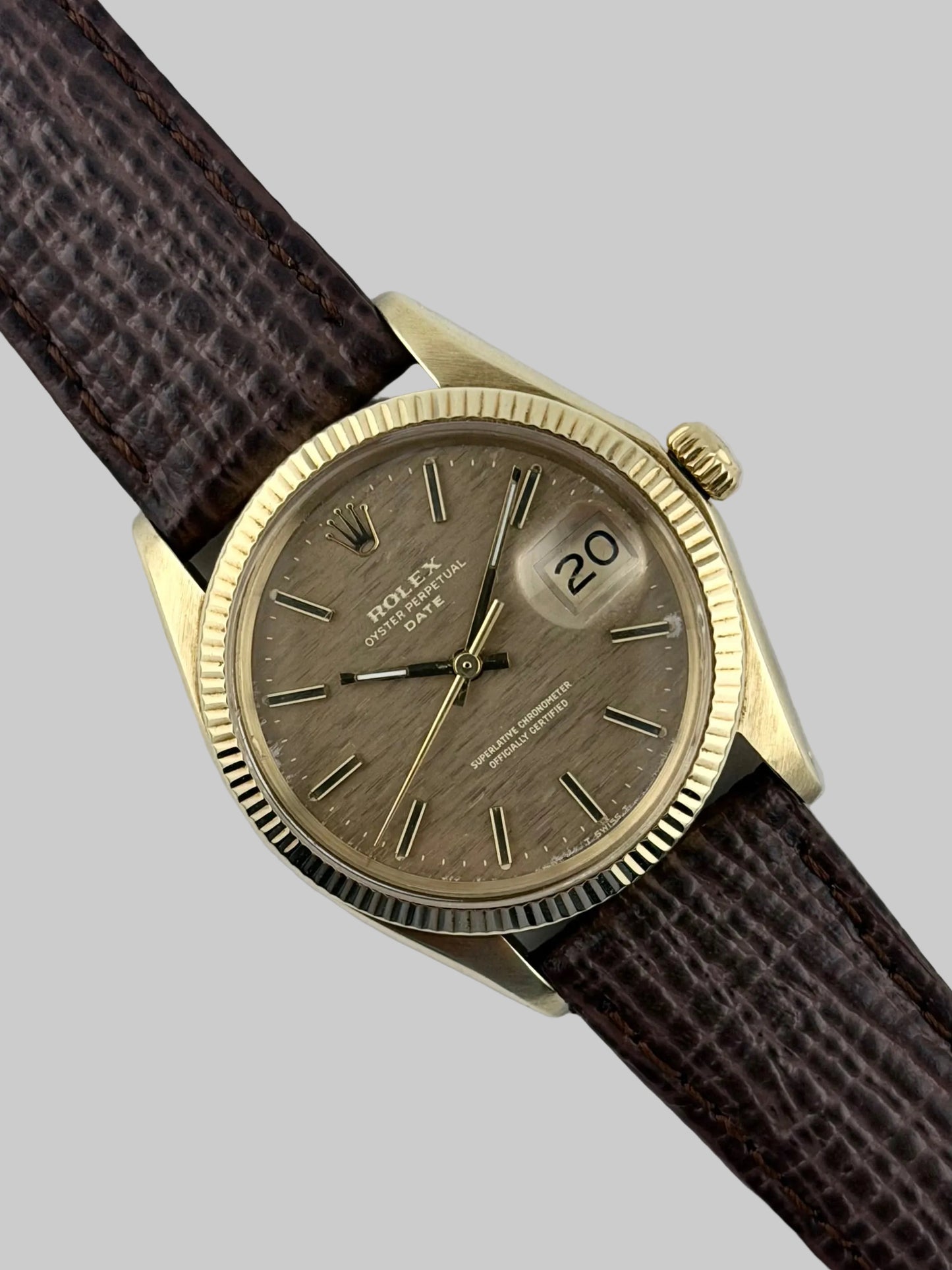Rolex Oyster Perpetual Date Automatic - 1503 - Ultra Rare Havana Shantung Dial - Solid 14k Gold