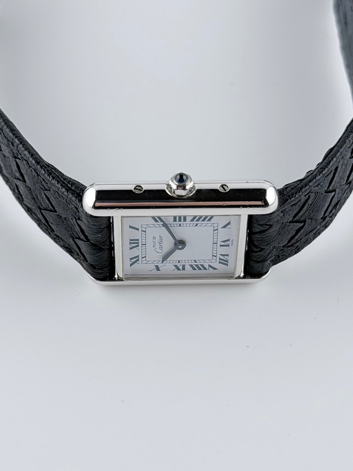 Cartier Tank Quartz - 0398 - SILVER - Rare Patterned Cartier Strap - Box & Papers! - Ladies