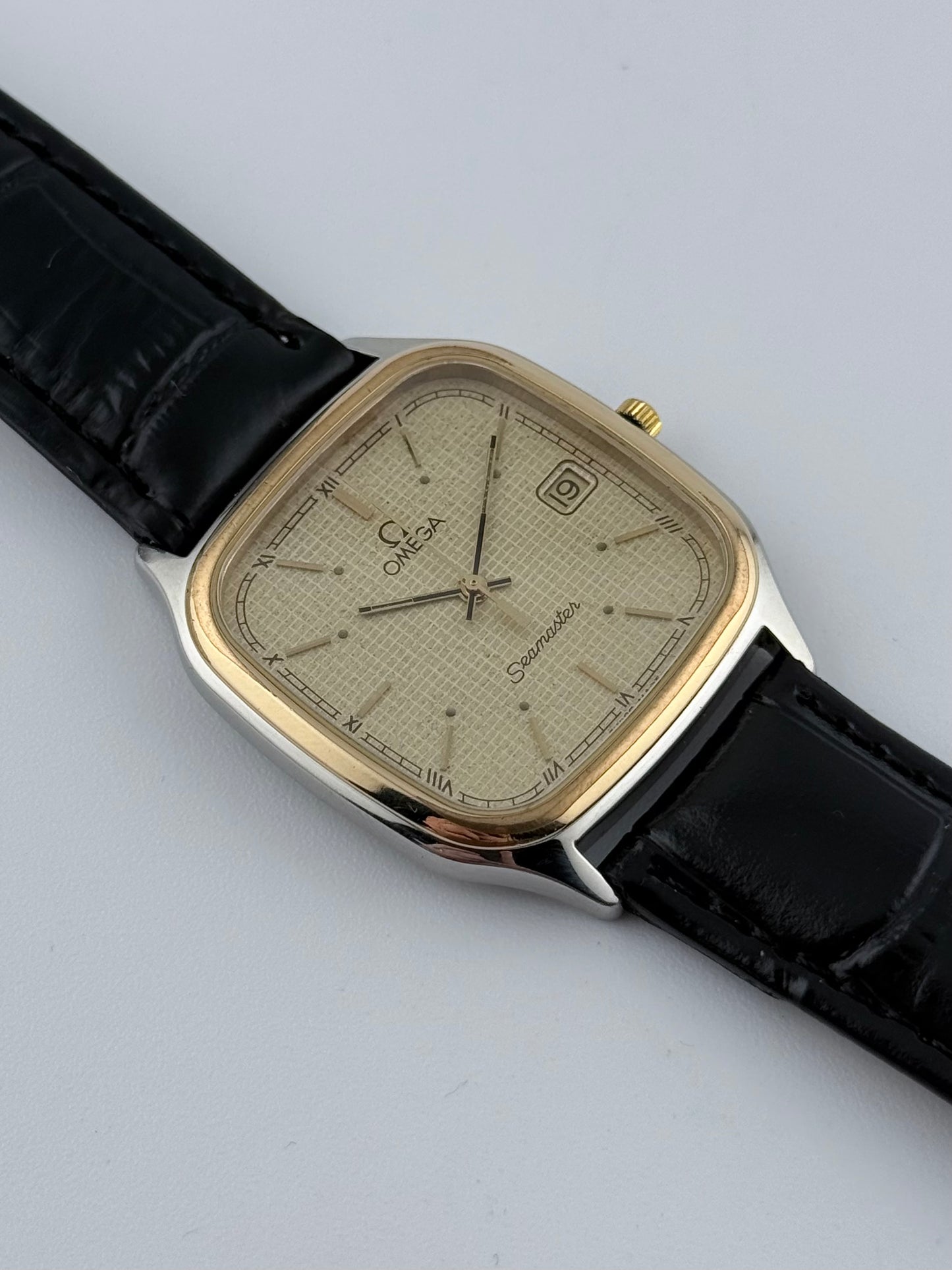 Omega Seamaster Quartz Date 396.1011 Waffle Stardust Dial