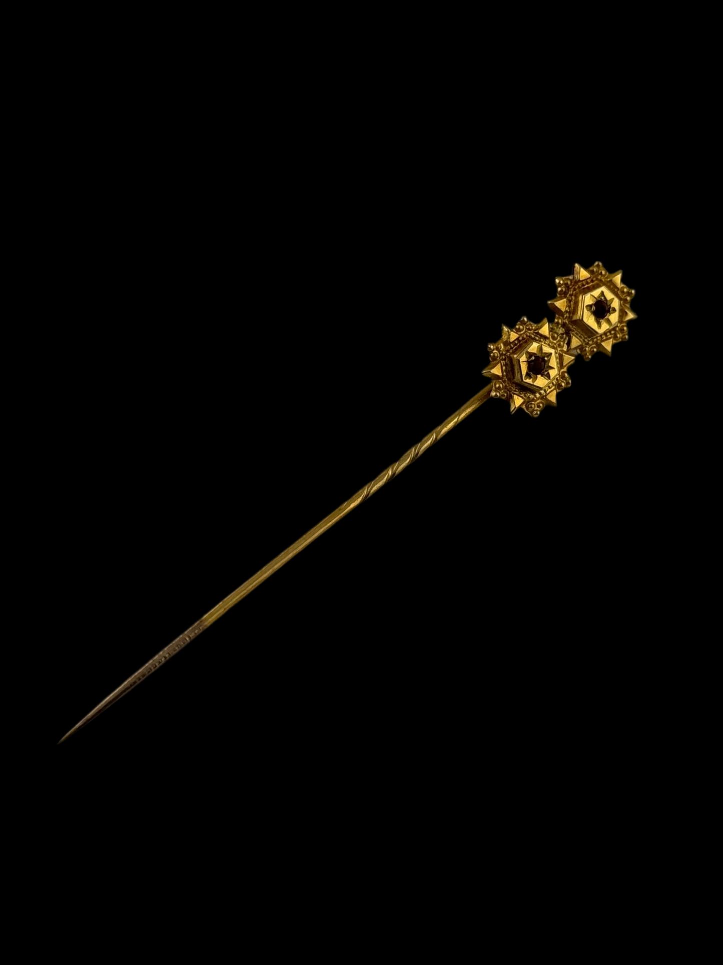 9ct Gold Gent’s Ruby Antique Stick Pin - Early 1900s - Original Box
