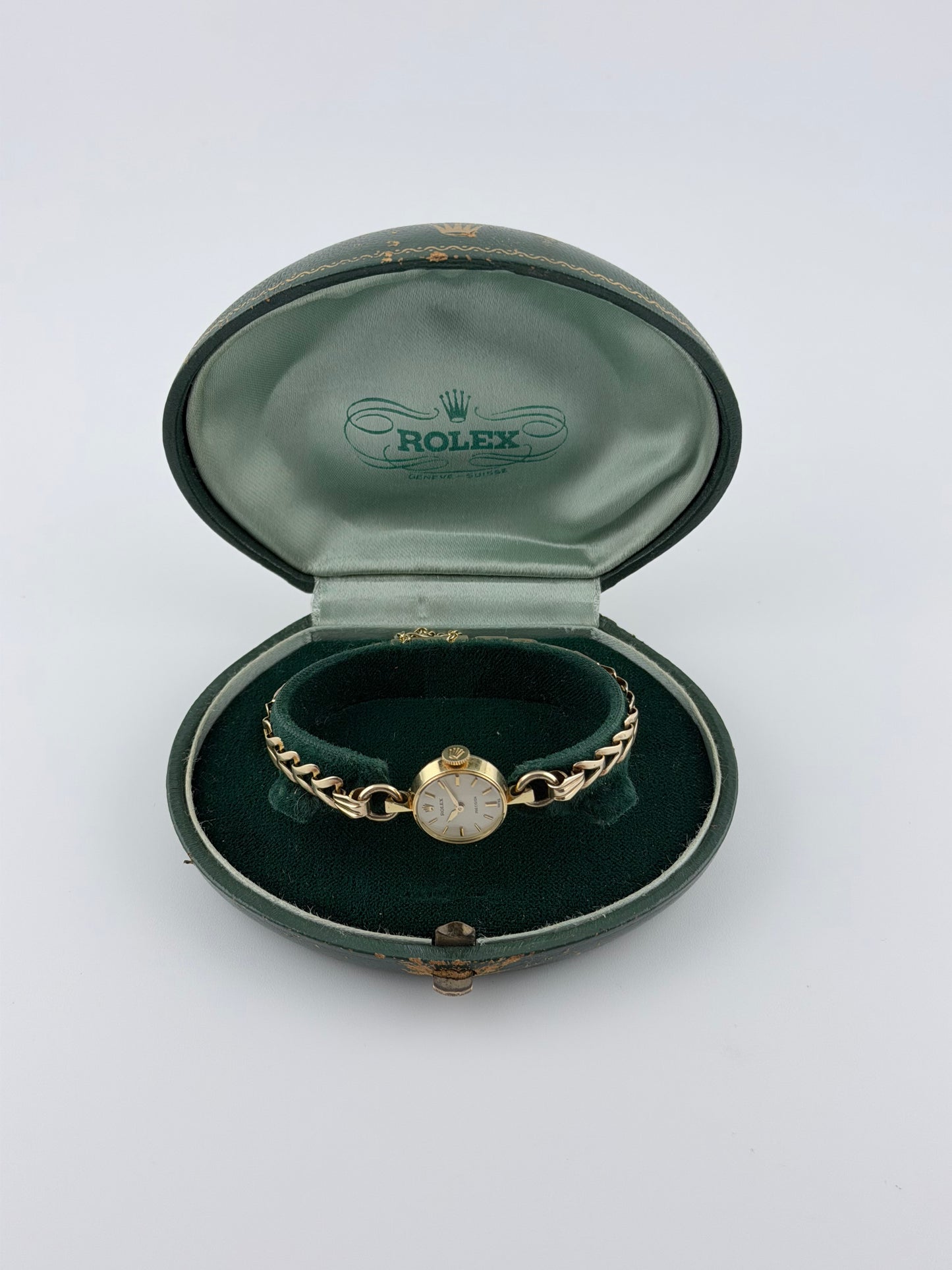 Rolex Precision Ladies Cocktail Watch Manual Wind - Rare 1948 - Solid Gold + Original Seashell Box