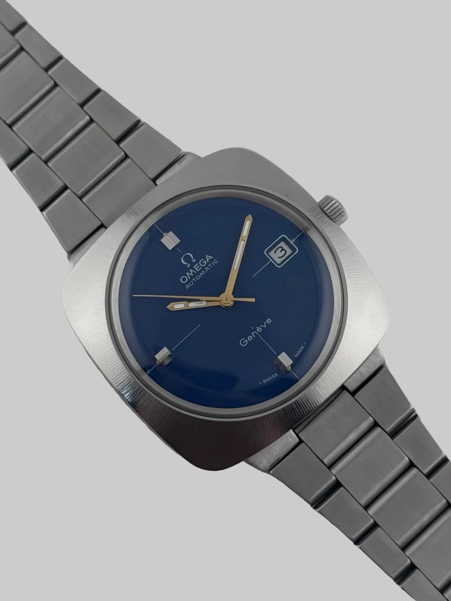 Omega Geneve Automatic Date 166.081 - Rare blue dial - Original Bracelet