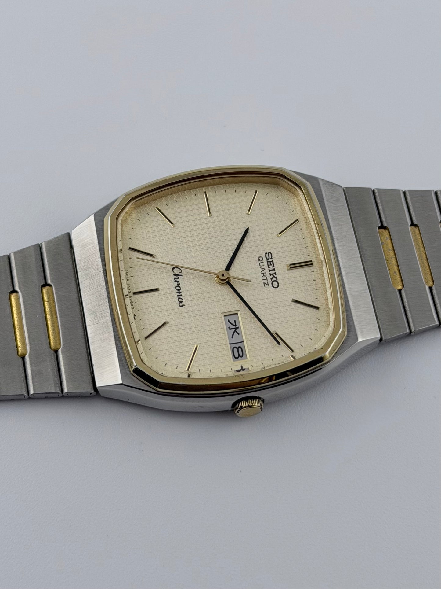 Seiko Chronos Tank Quartz Day-Date - JDM - 7433-5040
