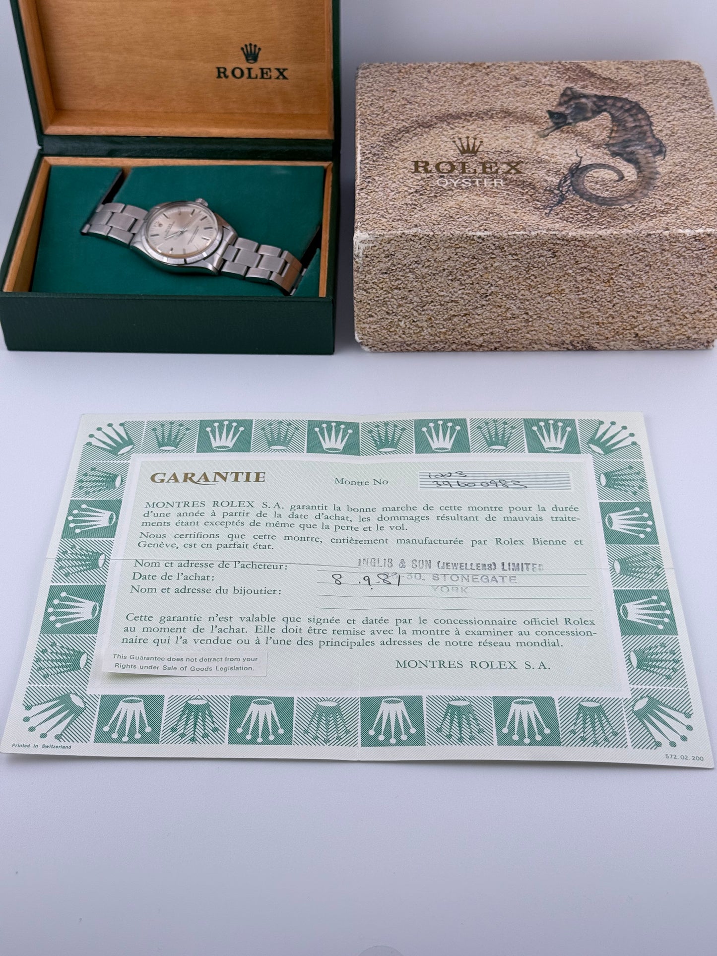 Rolex Oyster Perpetual Automatic - 1003  - Box and Papers - Full Set