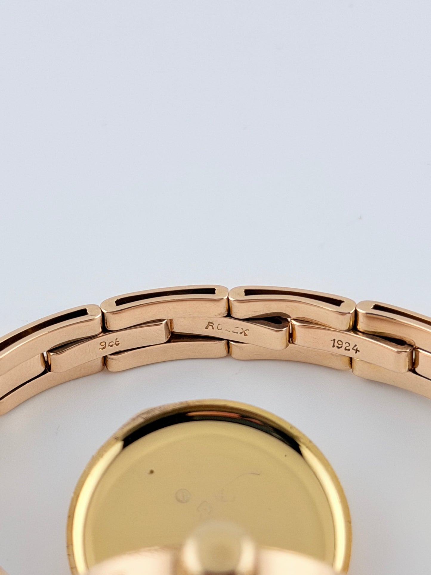 Rolex Ladies Cocktail Watch Manual Wind - Rare 1920s - Solid 9ct Gold - Tropical Guilloche Dial