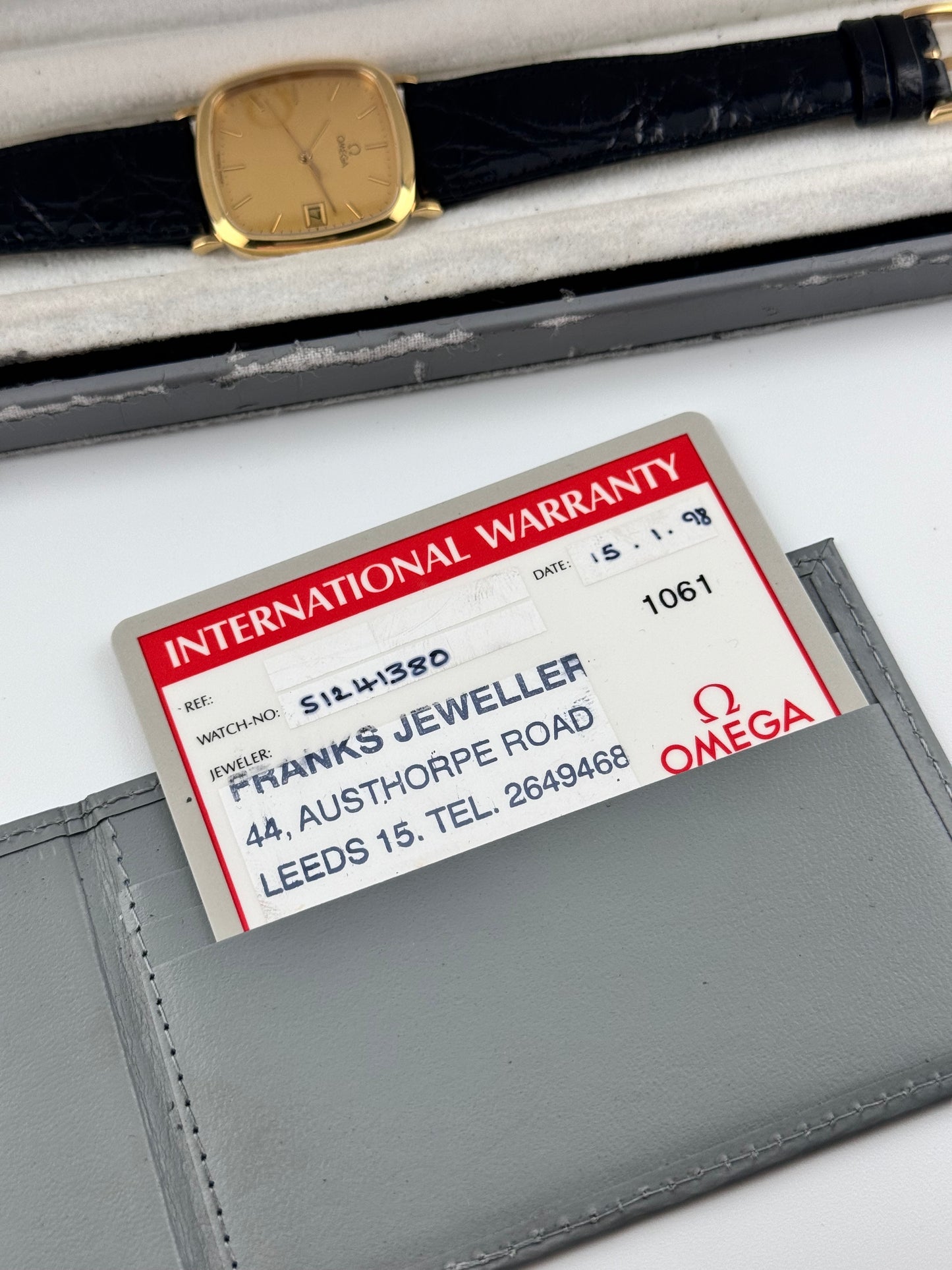 Omega De Ville Tank Quartz Date 196.0317.1 - Box and Papers