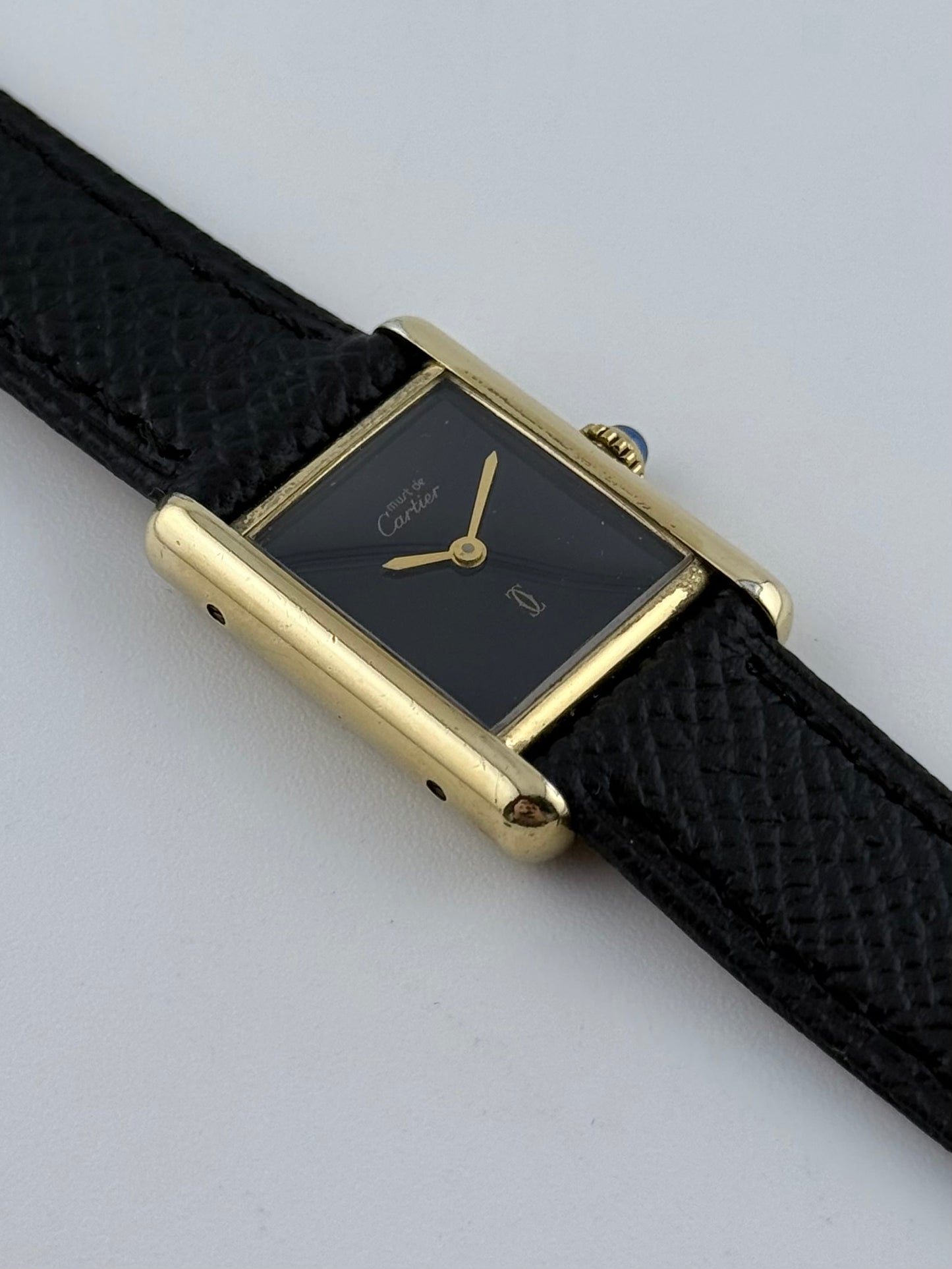 Cartier Must De Paris Tank Manual Wind - 3- Black Dial
