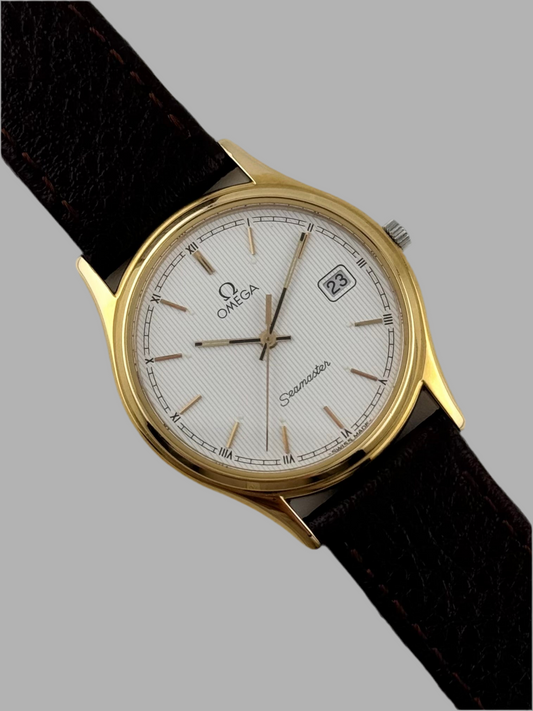 Omega Seamaster Quartz 196.0251 Linen-stripe Dial
