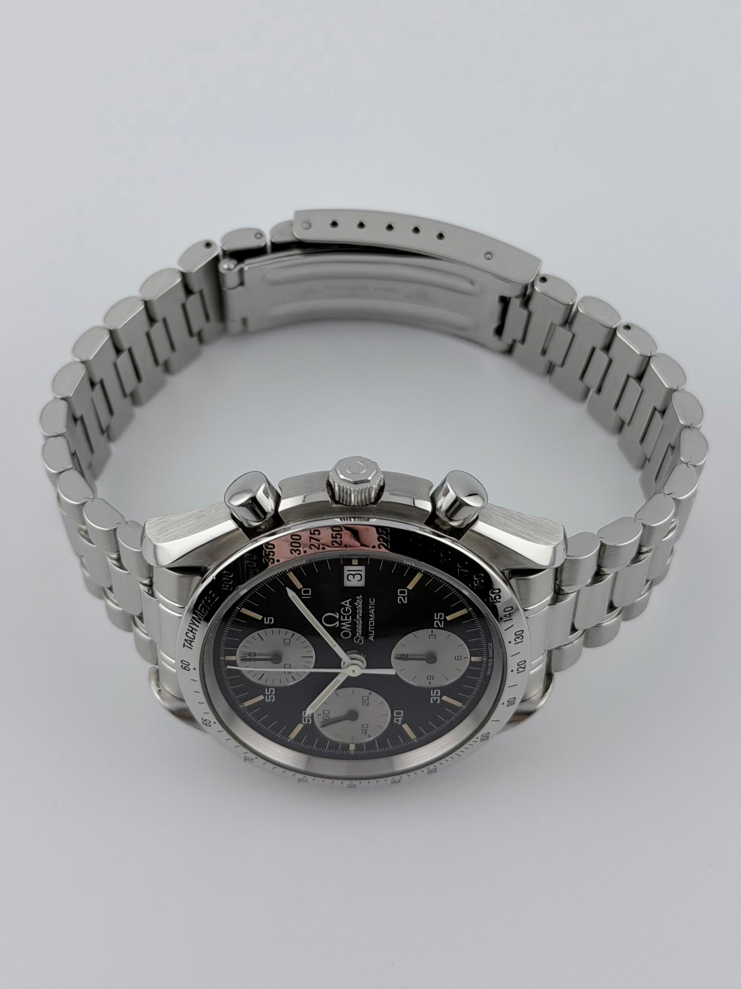 Omega Speedmaster Automatic Date - 175.0043 - Rare Reverse Panda Dial - Box and Papers!