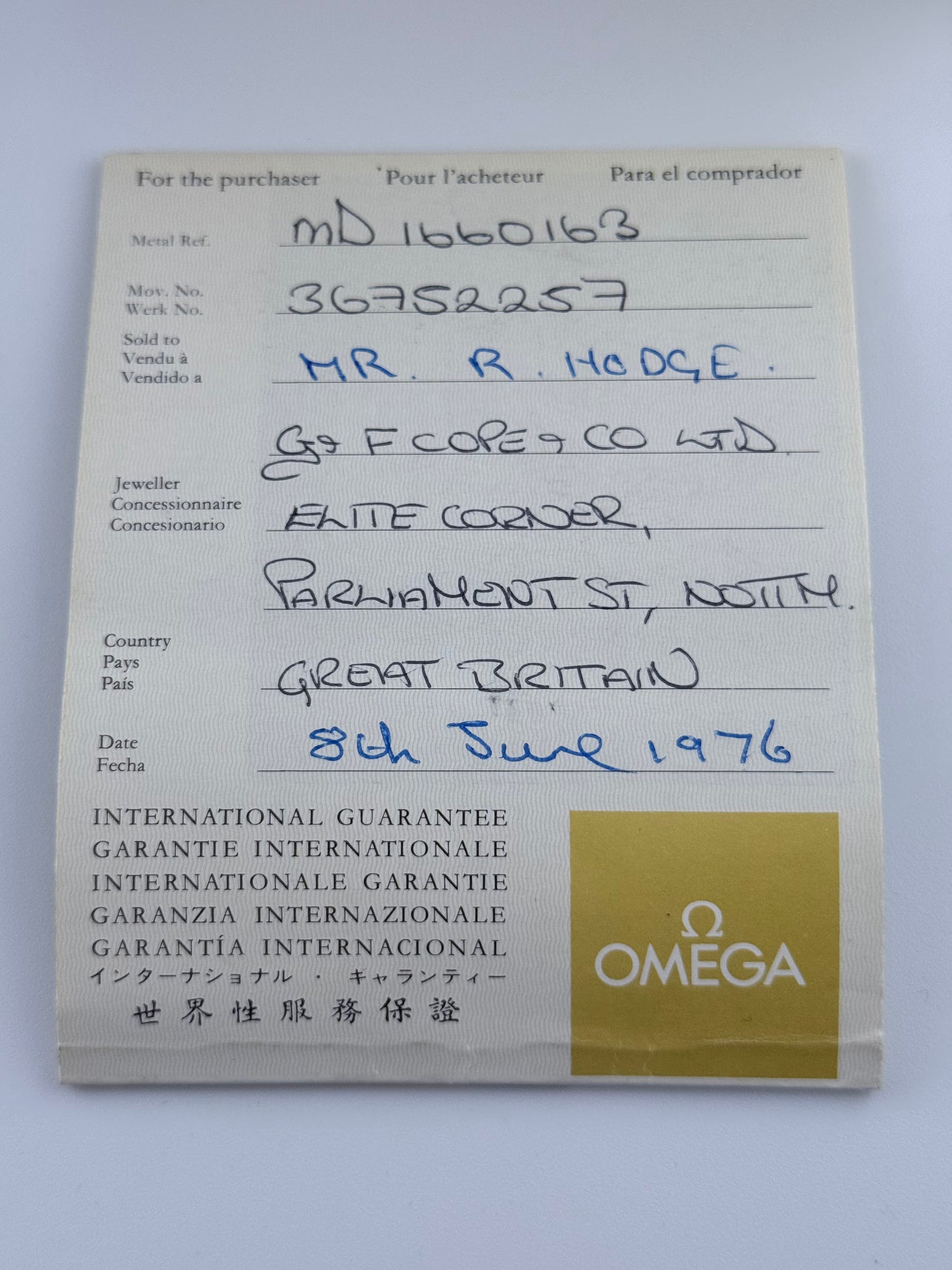 Omega Geneve Automatic 166.0163 - Box and Papers
