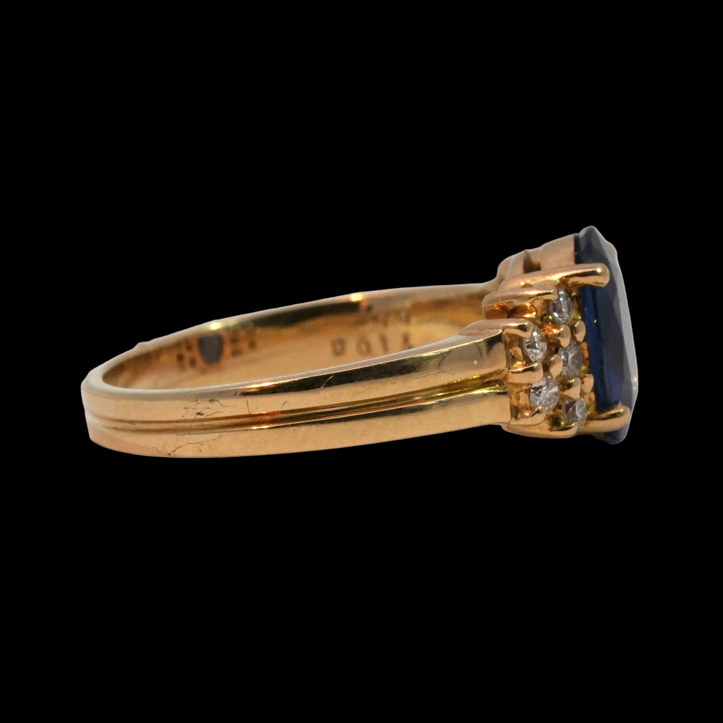 Sapphire & Diamond Cluster Ring - 18k Gold