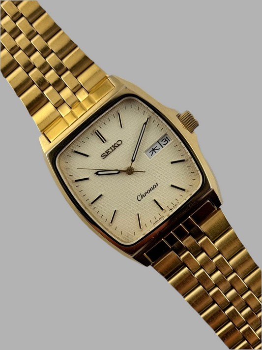 Seiko Chronos Tank Quartz Day-Date - JDM - 5H23-5110