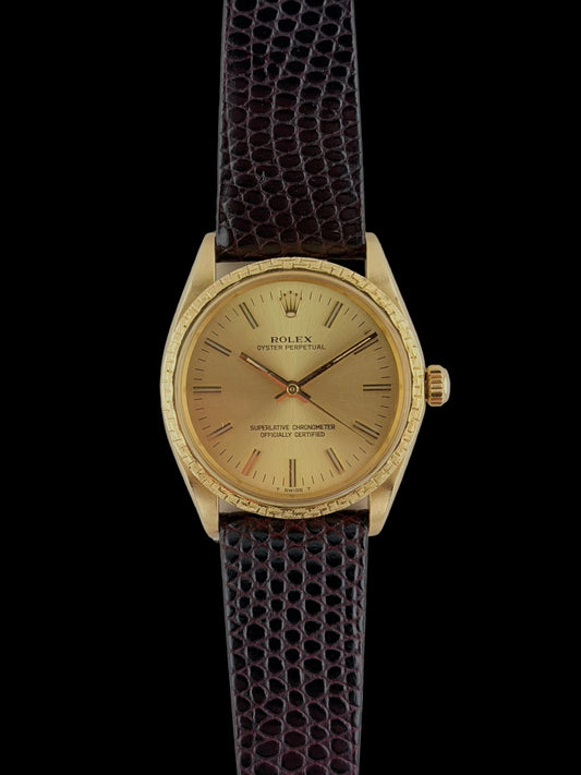 Rolex Oyster Perpetual Automatic 18kt Gold - 1030 - Rare Chine Bezel