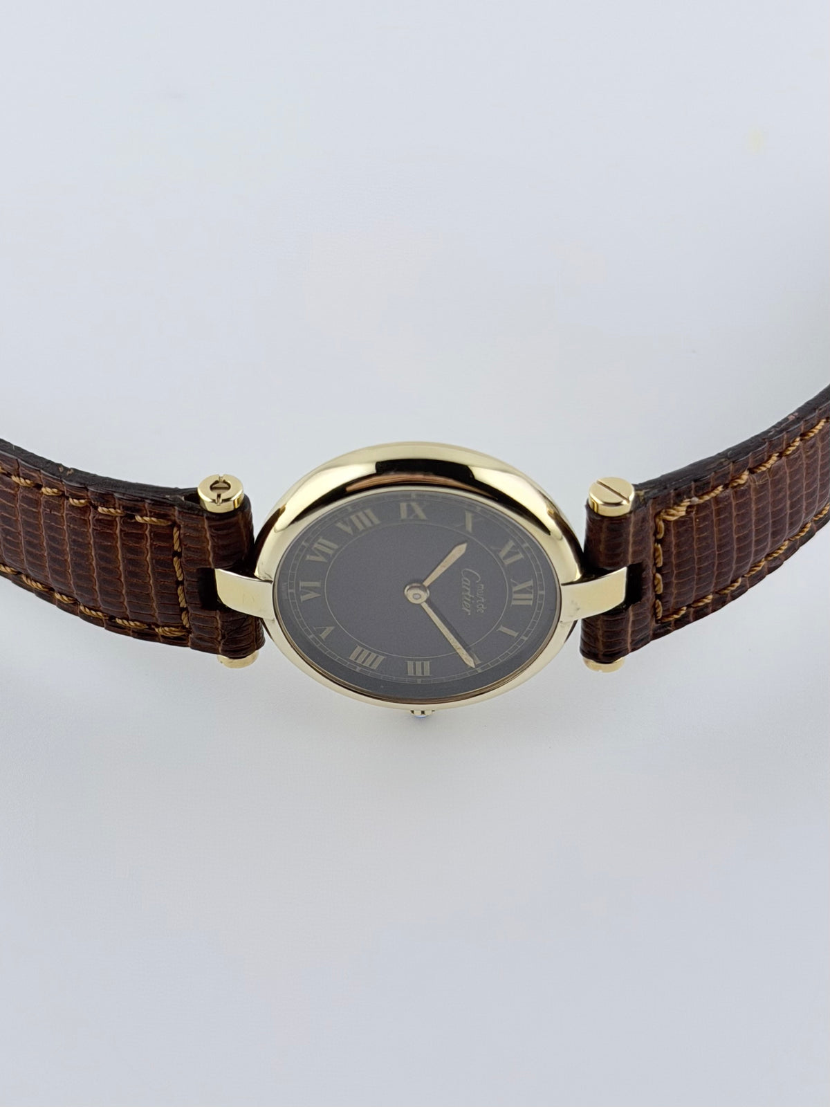 Cartier Must de Vendome Paris Quartz - 18 - Brown Wood Effect Dial - Ladies - FULL SET! - Ladies