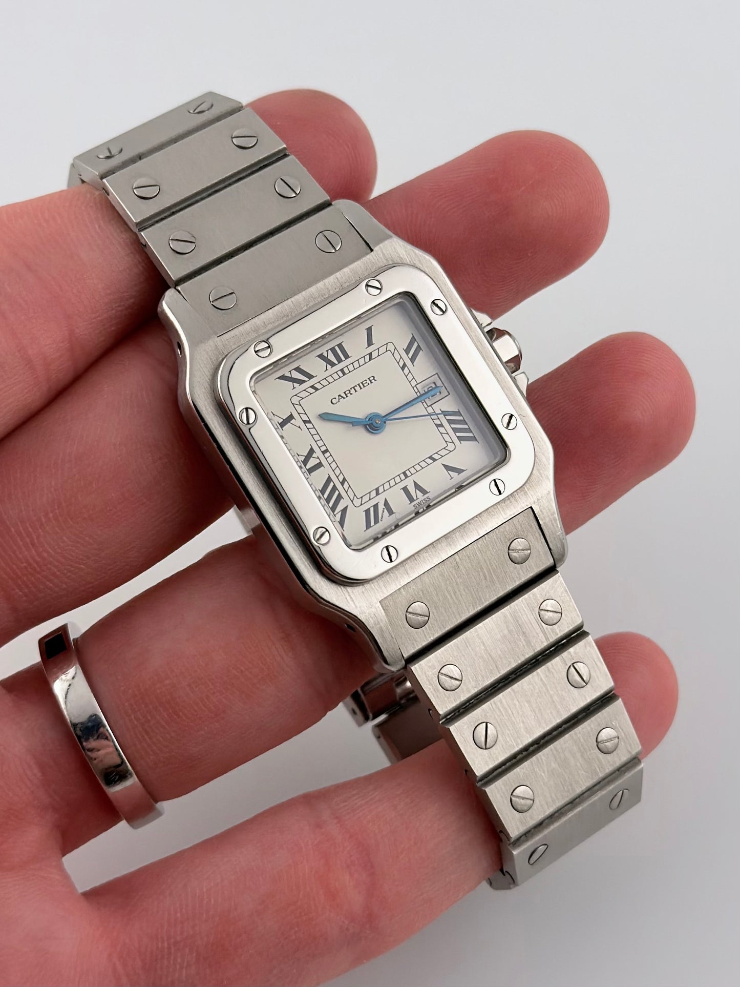 Cartier Santos Carree Automatic Date - 2960 - Rare All Steel