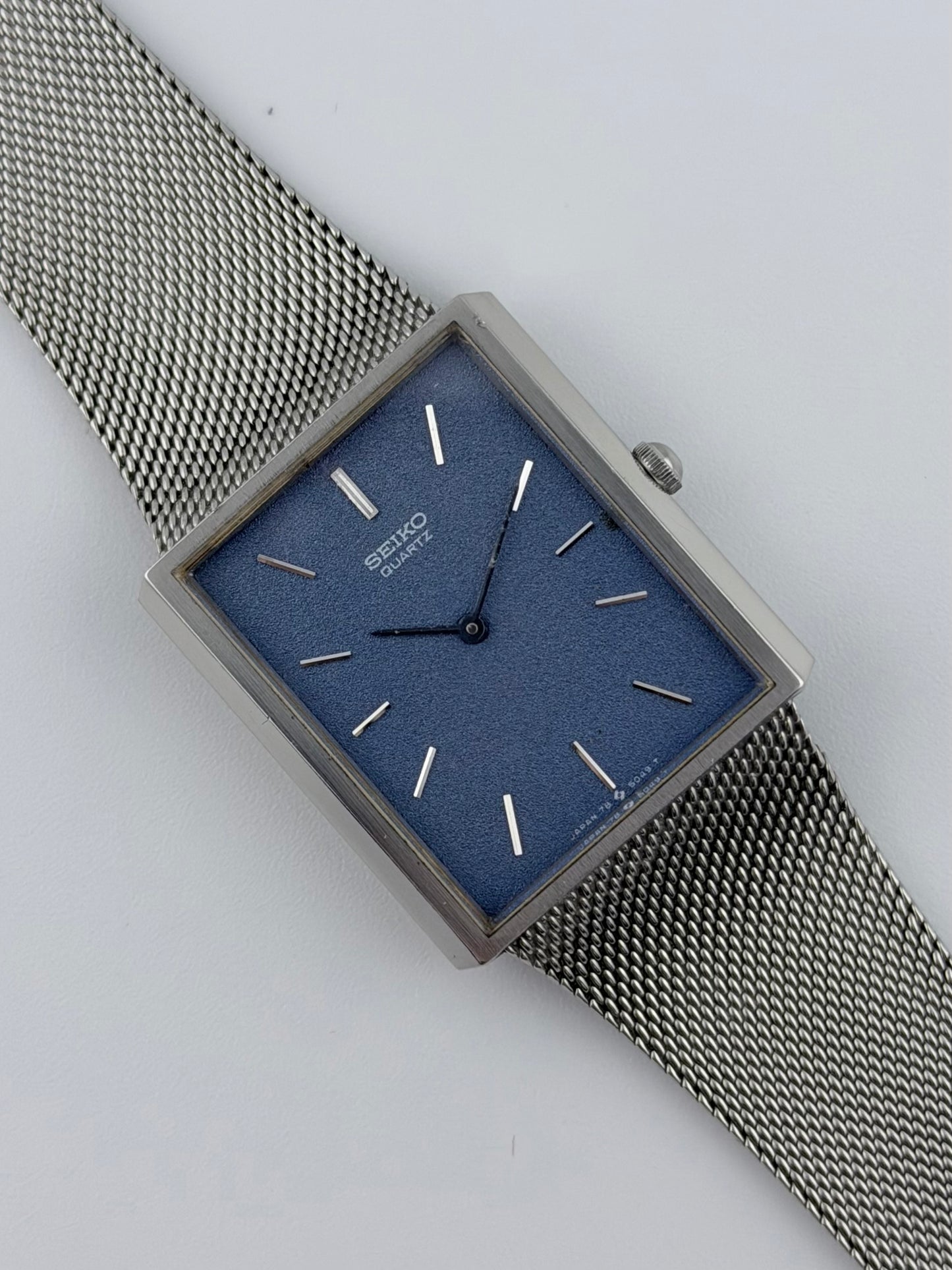 Seiko Tank Quartz - 7800-5059 - Rare Blue Dial