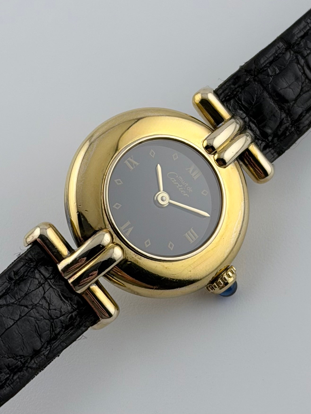 Cartier must de Colisee Quartz - 590002 - Ladies - Onyx Dial - Original Strap