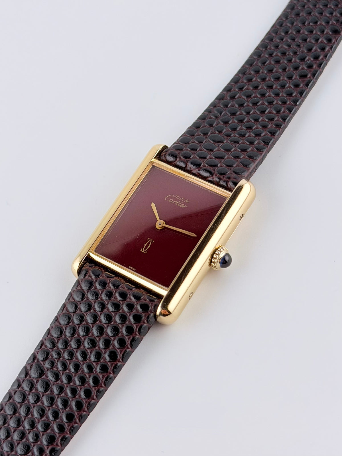 Cartier Must De Tank Paris Manual Wind - 6 - Burgundy Dial