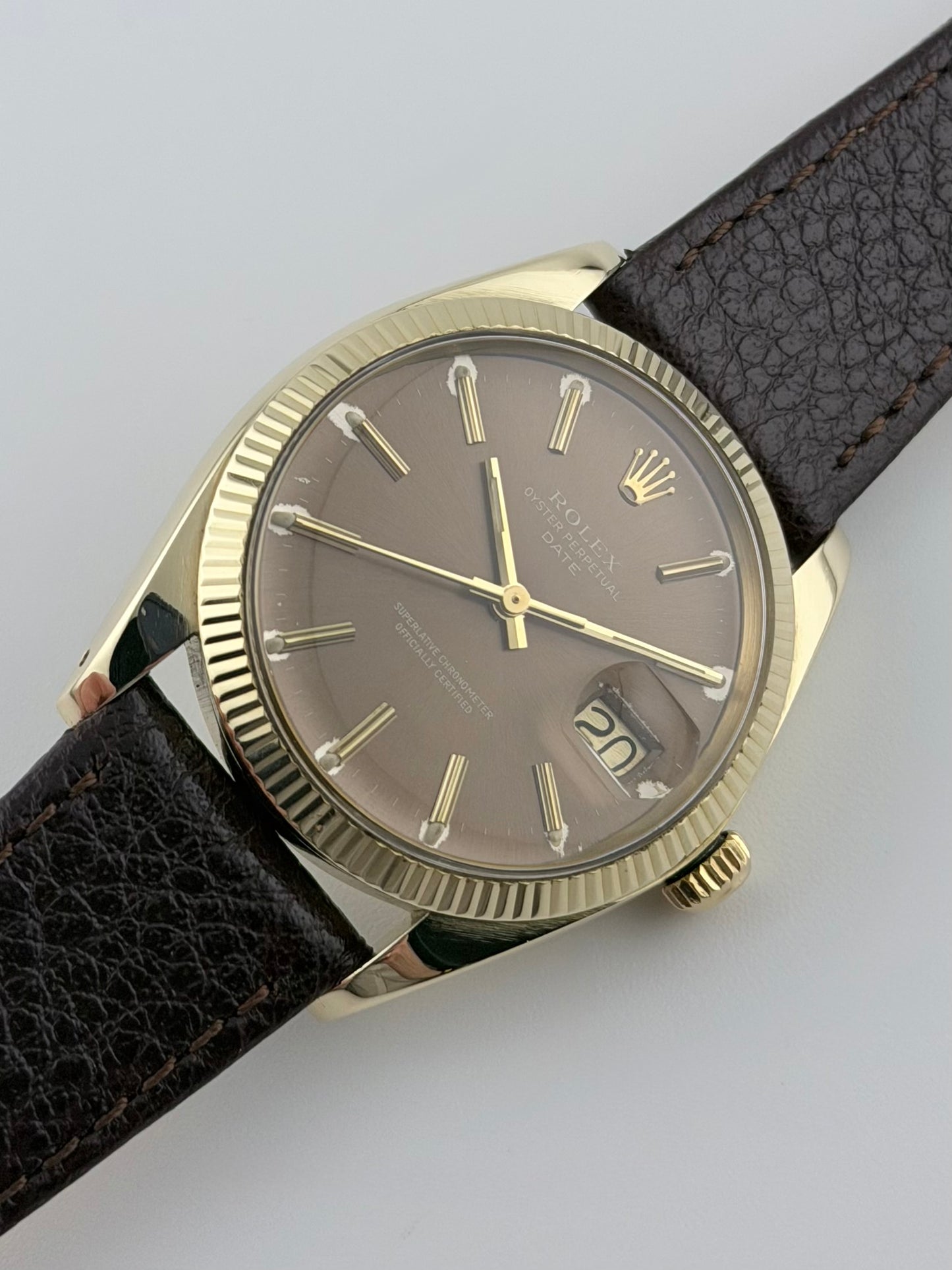 Rolex Oyster Perpetual Date Automatic - 1503 - Ultra Rare Havana Dial - Solid 14ct Gold