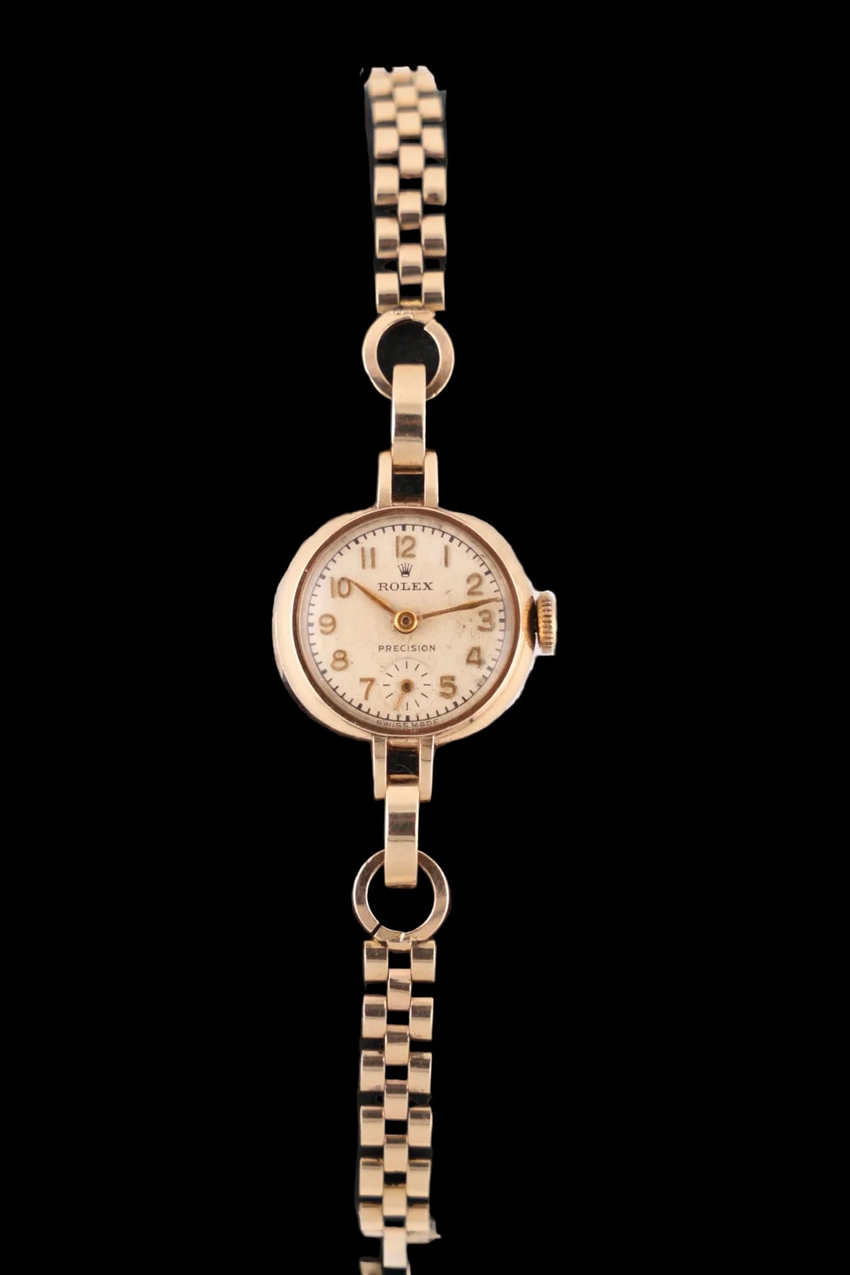 Rolex Ladies Manual Wind - Sub-Dial - Rare 1938 - Solid 9ct Gold - with Clamshell Box
