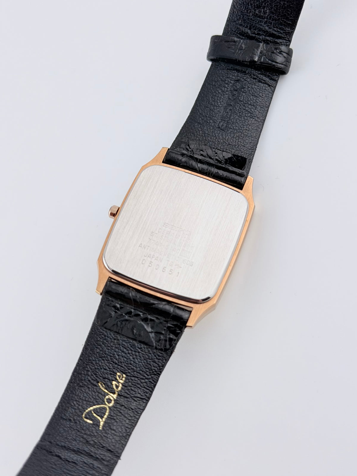 Seiko Dolce Exceline Tank Quartz Box and Papers and Tags Full Set! - 7741-5140 Near Mint!