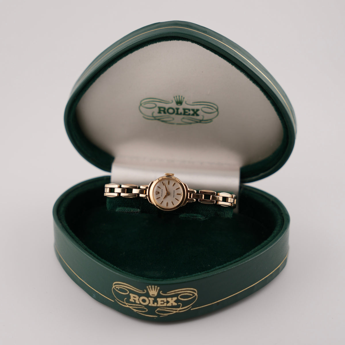 Rolex Precision Ladies Cocktail Watch Manual Wind - 1955 - Solid 9ct Gold - Rolex Gold Bracelet - Boxed