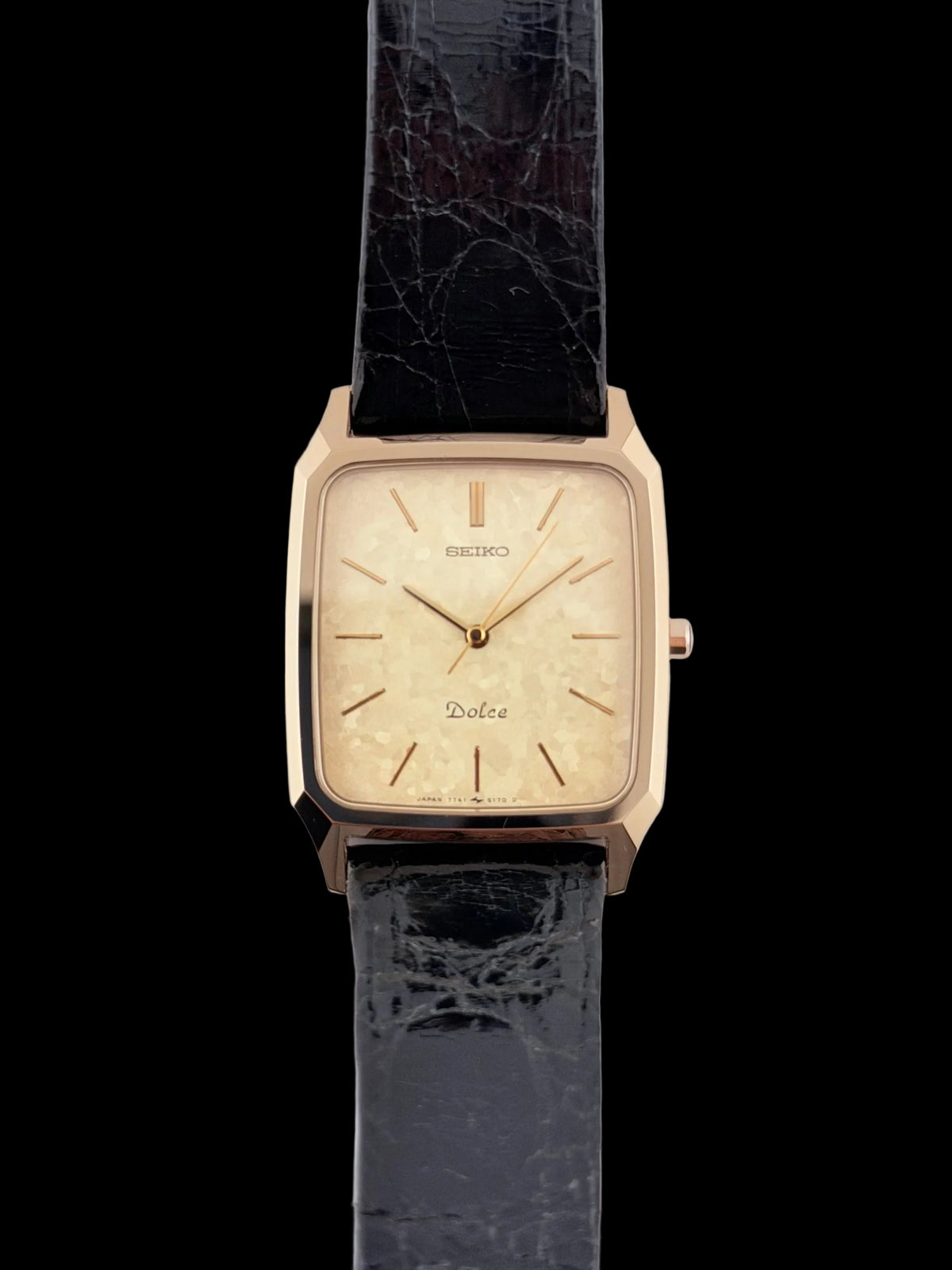 Seiko Dolce Exceline Tank Quartz Box and Papers and Tags Full Set! - 7741-5140 Near Mint!