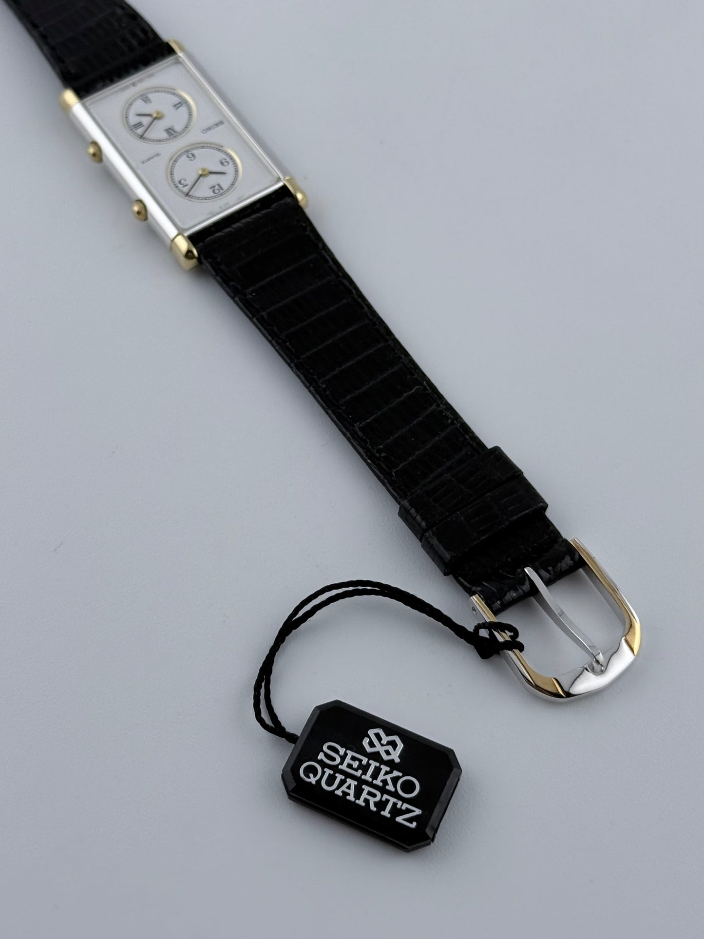 Seiko Quartz Tank Dual Time 1E20-5610