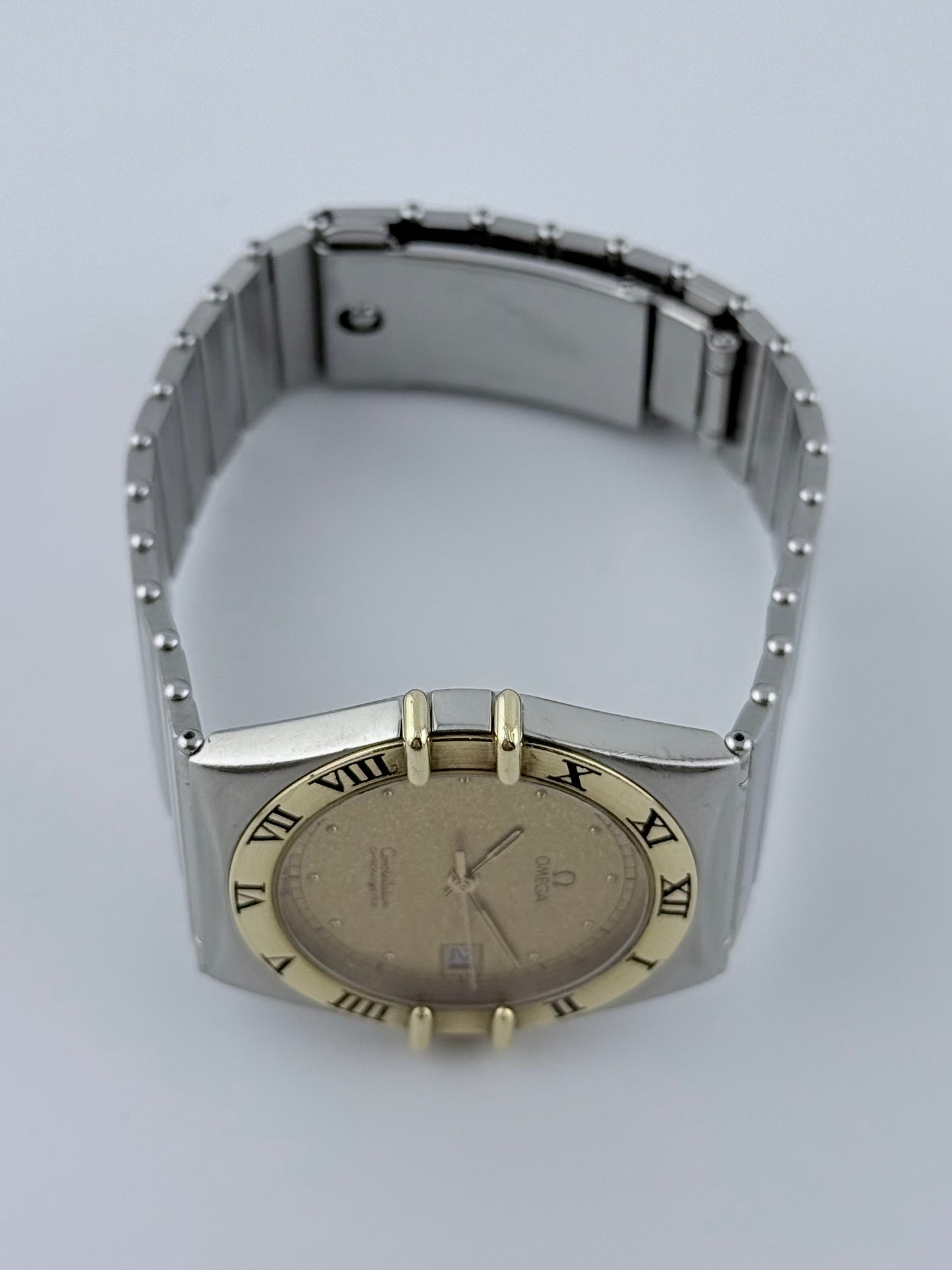 Omega Constellation Quartz Date 198.0136 - Gold Frosted Dial - Original Box & Leaflet