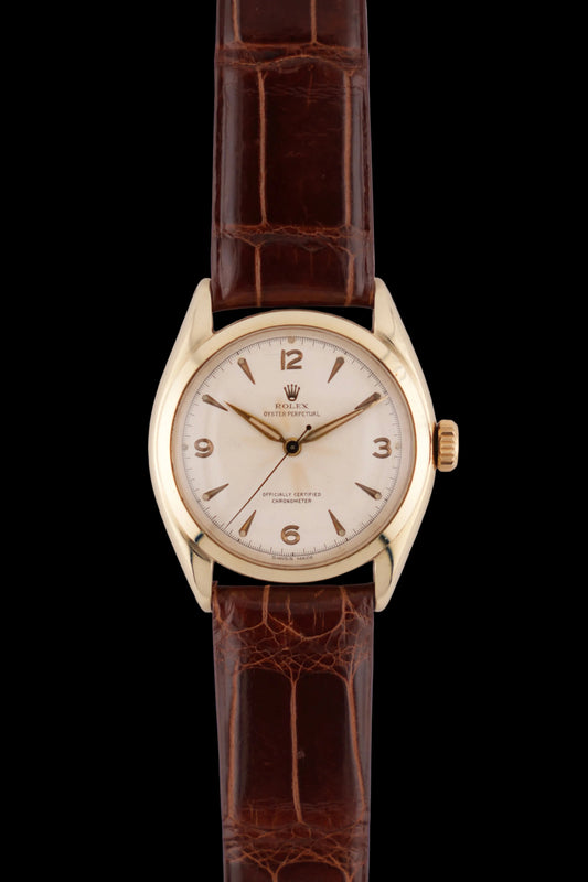 Rolex Oyster Perpetual Automatic Semi-Bubble Back - 6084 - Rare - with Rare Crown